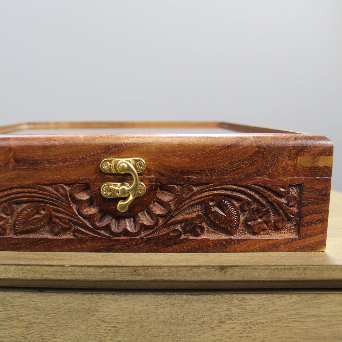 Natural Geo Rosewood Spice Organizer Box
