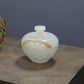 Natural Geo White Marble 4" Jar with Lid