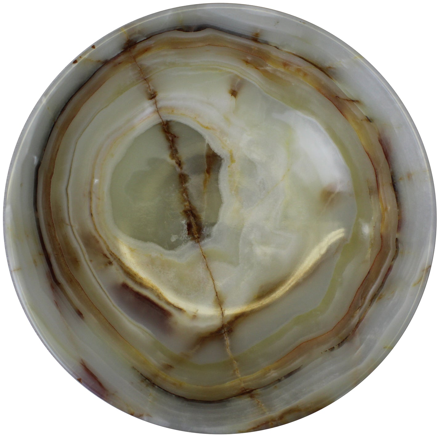 Natural Geo Multicolored Decorative Handcrafted 12" Onyx Bowl