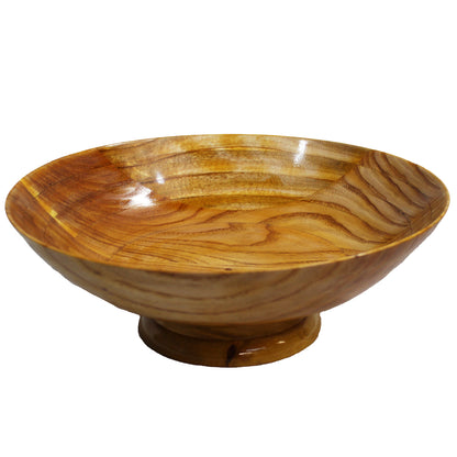 Natural Geo Rosewood 12" Decorative Fruit Bowl