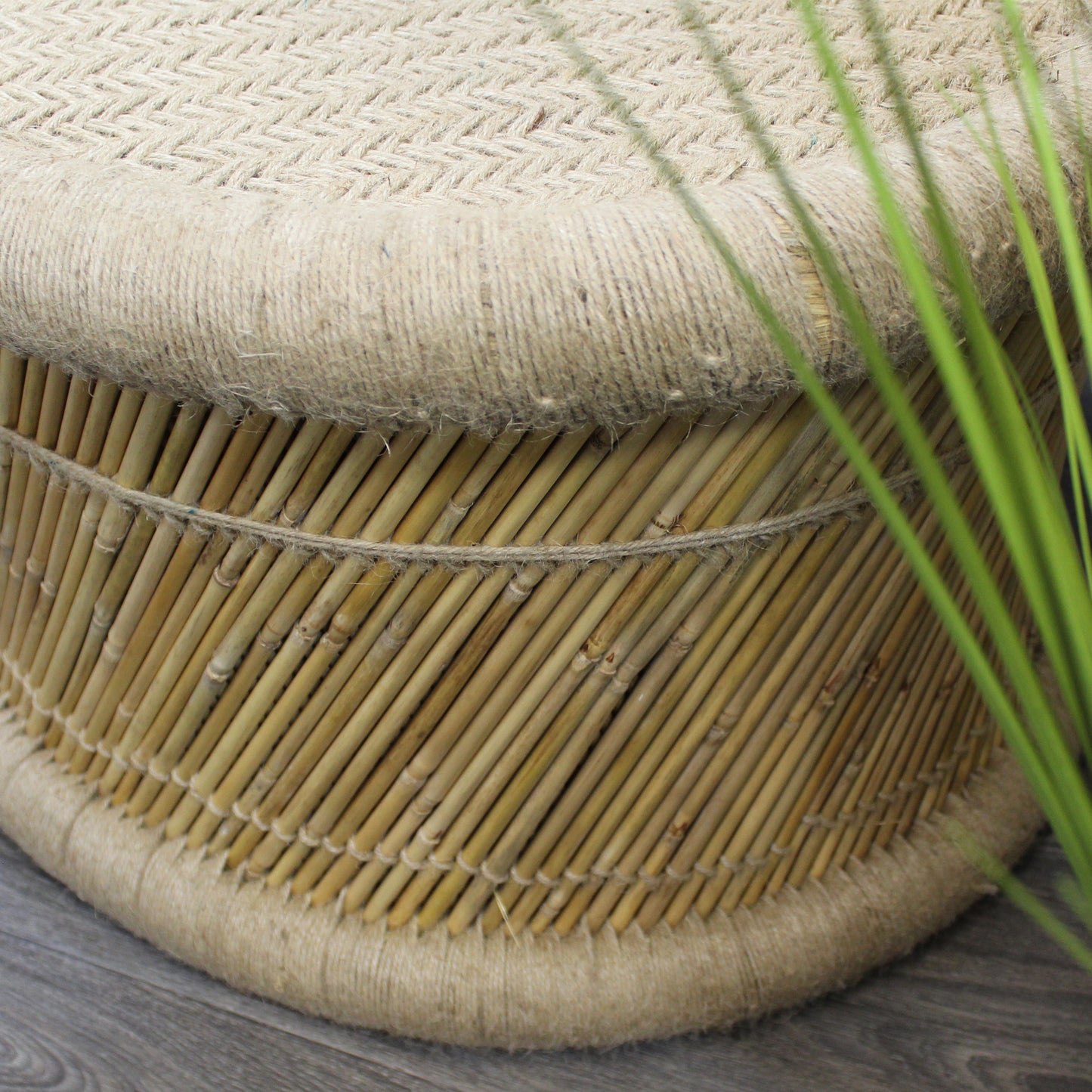 Natural Geo Handwoven Jute Decorative Large Chair - Set of 2