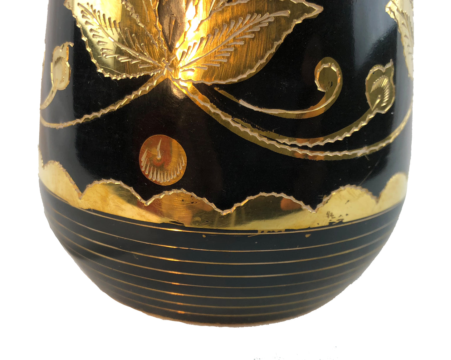 Natural Geo Brass Floral Black/Gold Table Vase
