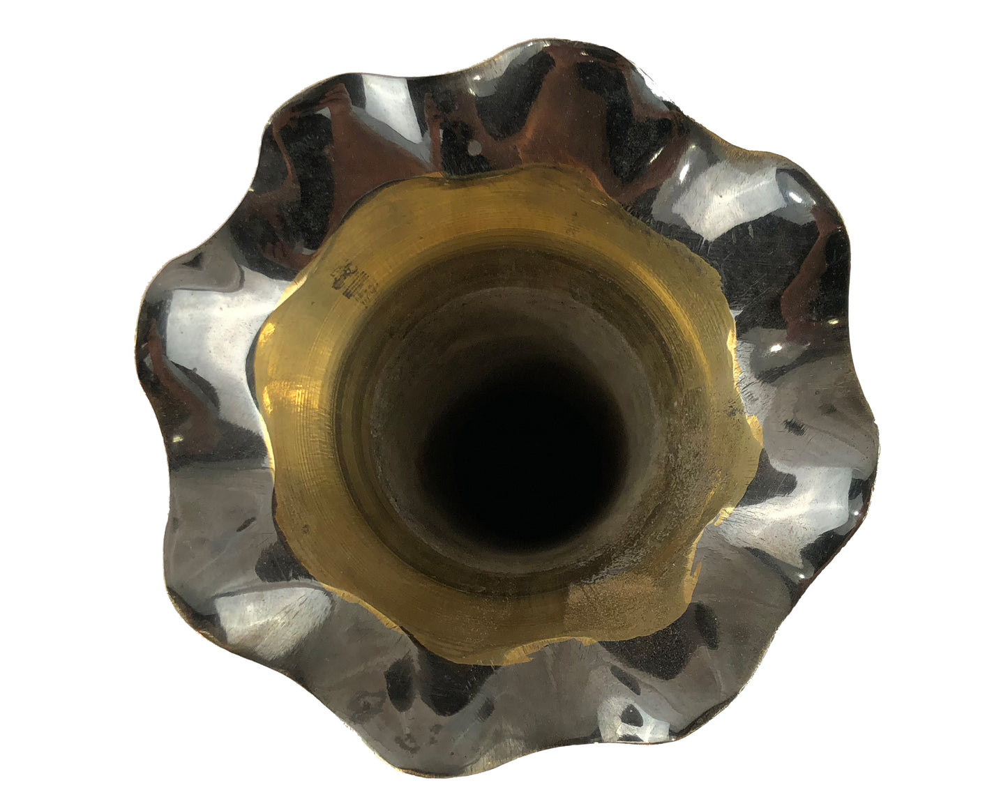 Natural Geo Brass Vintage Black/Gold Table Vase