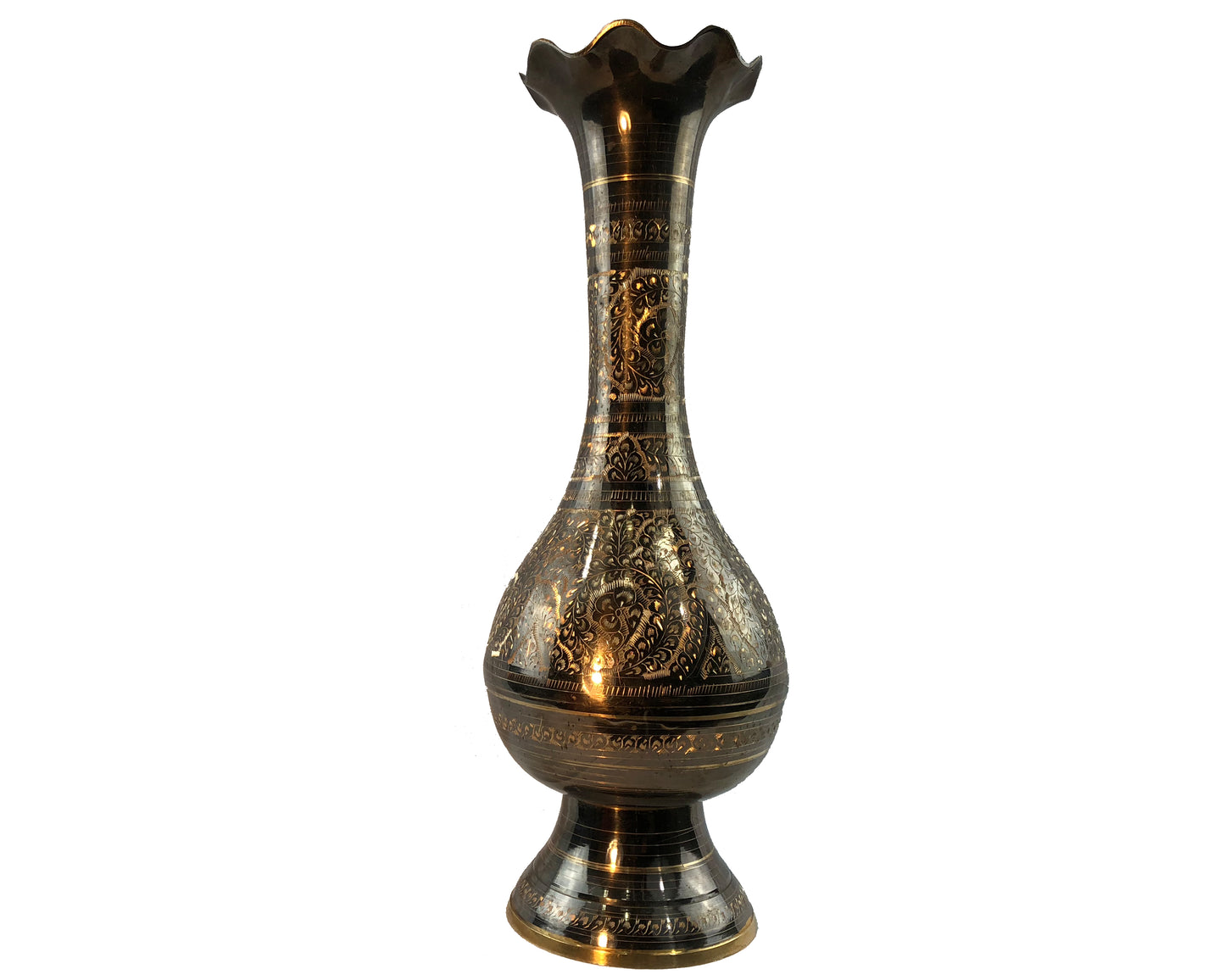 Natural Geo Brass Vintage Black/Gold Table Vase