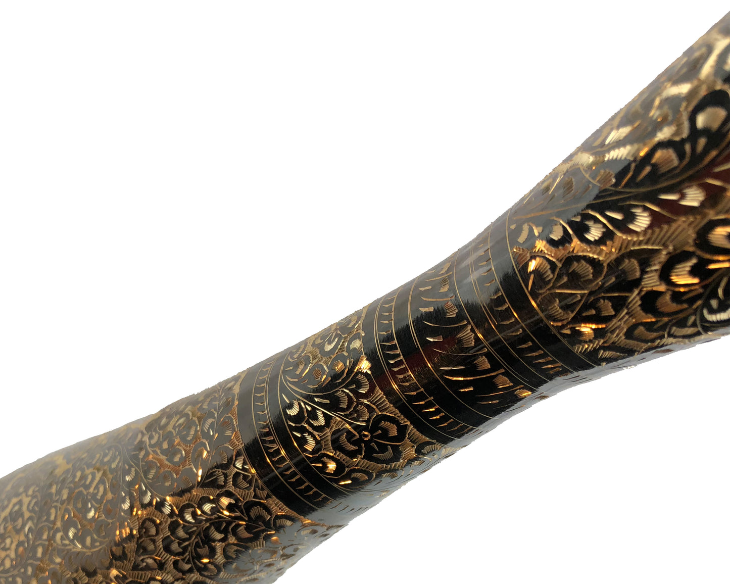 Natural Geo Brass Floral Black/Gold Table Vase