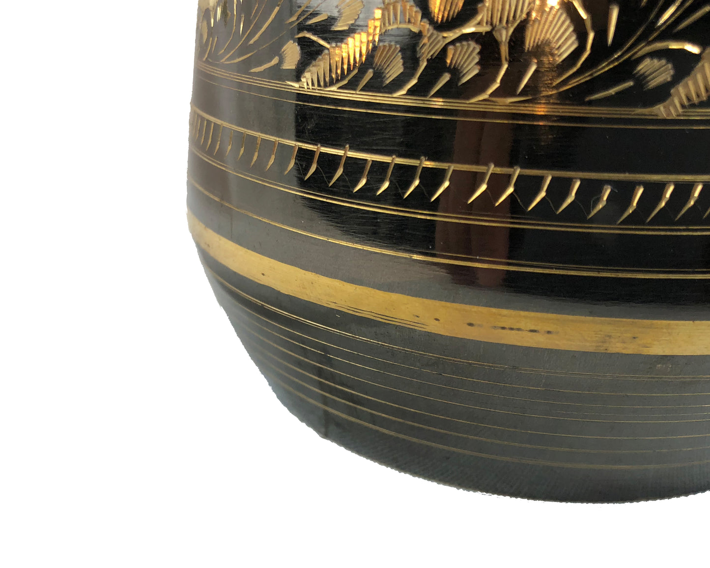 Natural Geo Brass Floral Black/Gold Table Vase