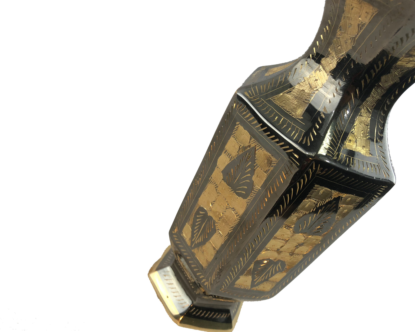 Natural Geo Brass Hexagonal Leaf Bottle Decor