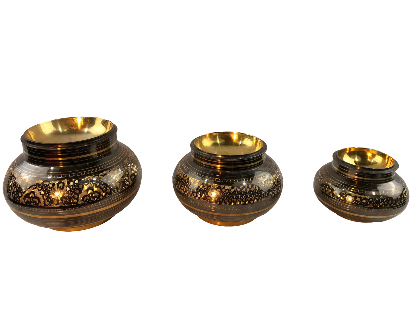 Natural Geo 6 Piece Brass Pot Decor Set