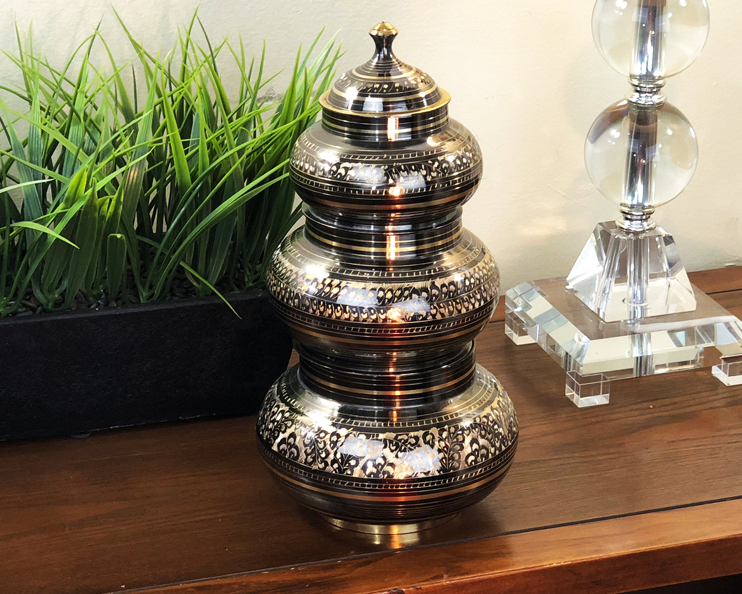 Natural Geo 6 Piece Brass Pot Decor Set