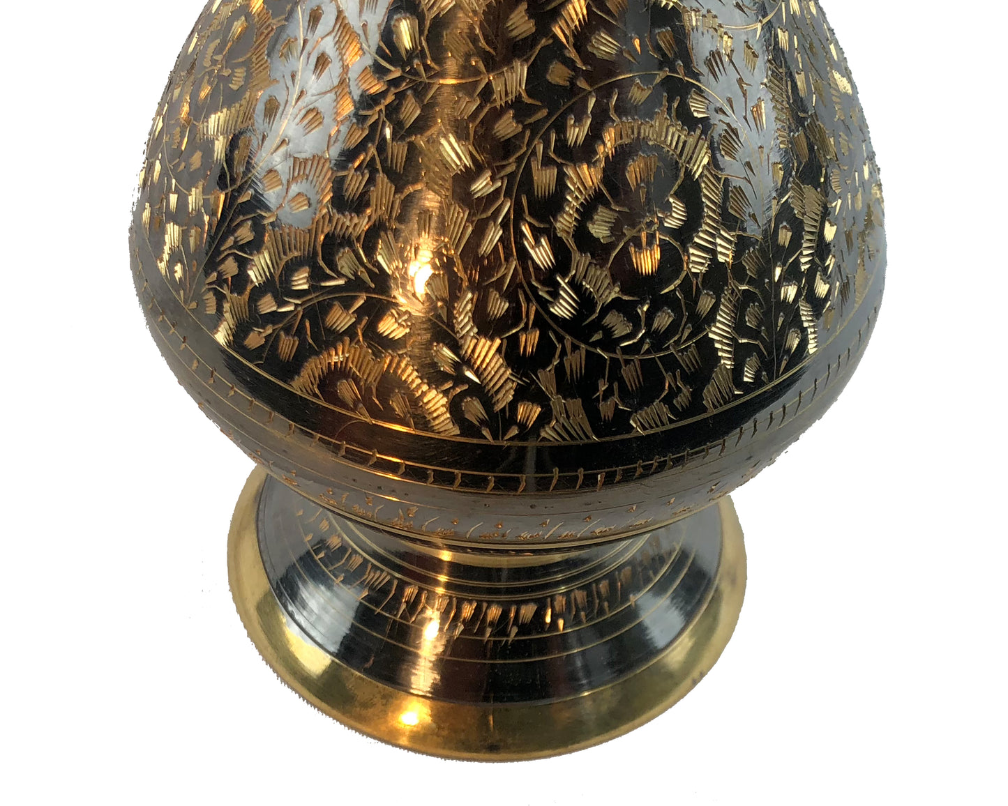 Natural Geo Brass Elegant Black/Gold 11" Table Vase