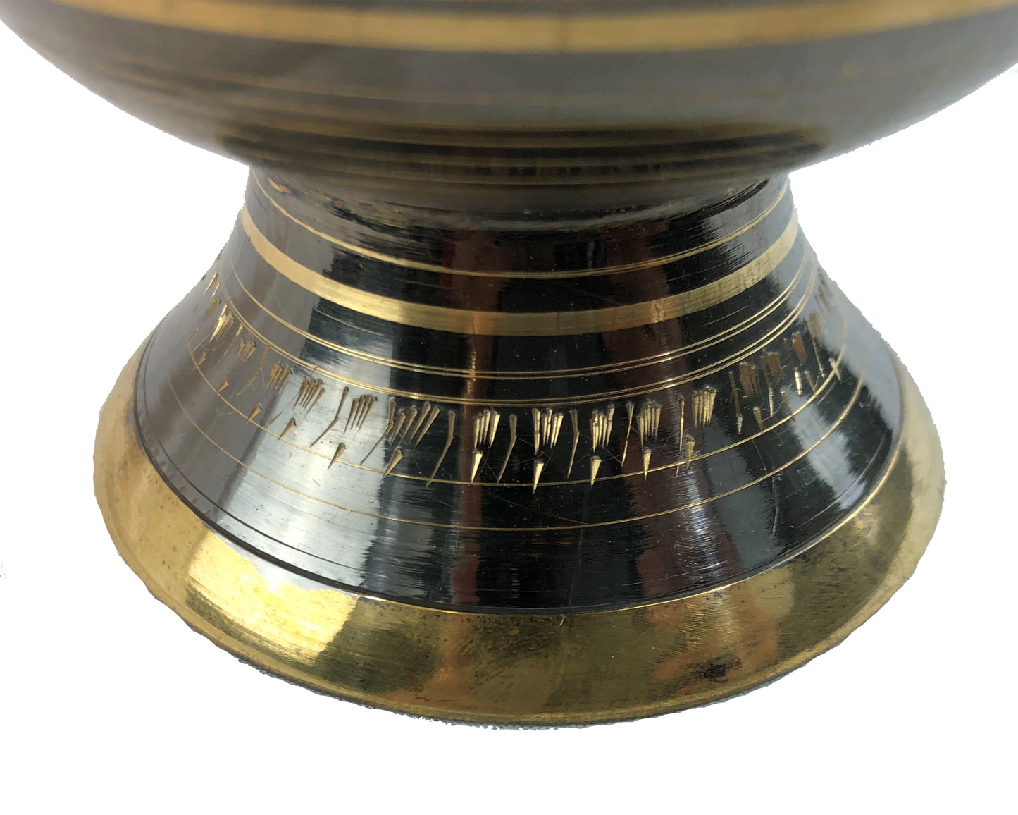 Natural Geo Brass Elegant Black/Gold 11" Table Vase