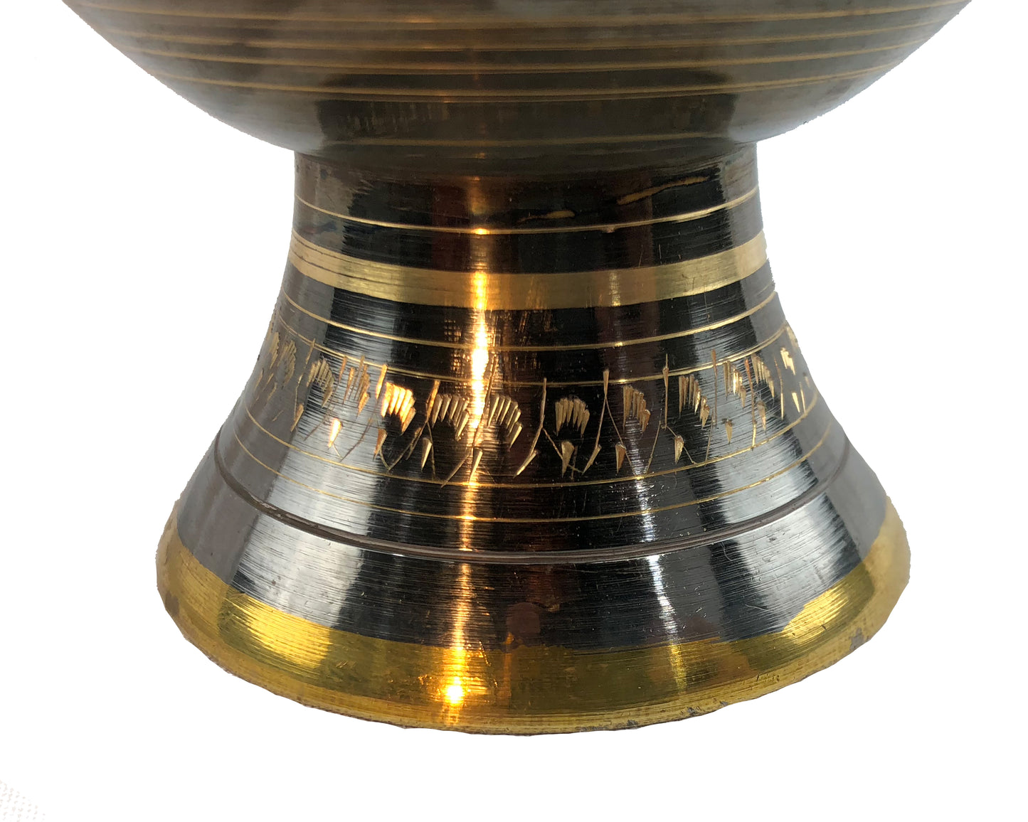 Natural Geo Brass Elegant Black/Gold 10" Table Vase