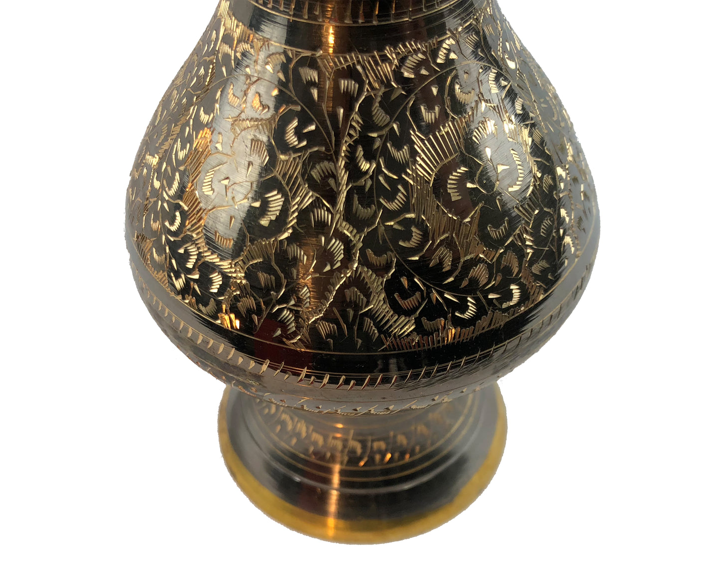 Natural Geo Brass Elegant Black/Gold 10" Table Vase