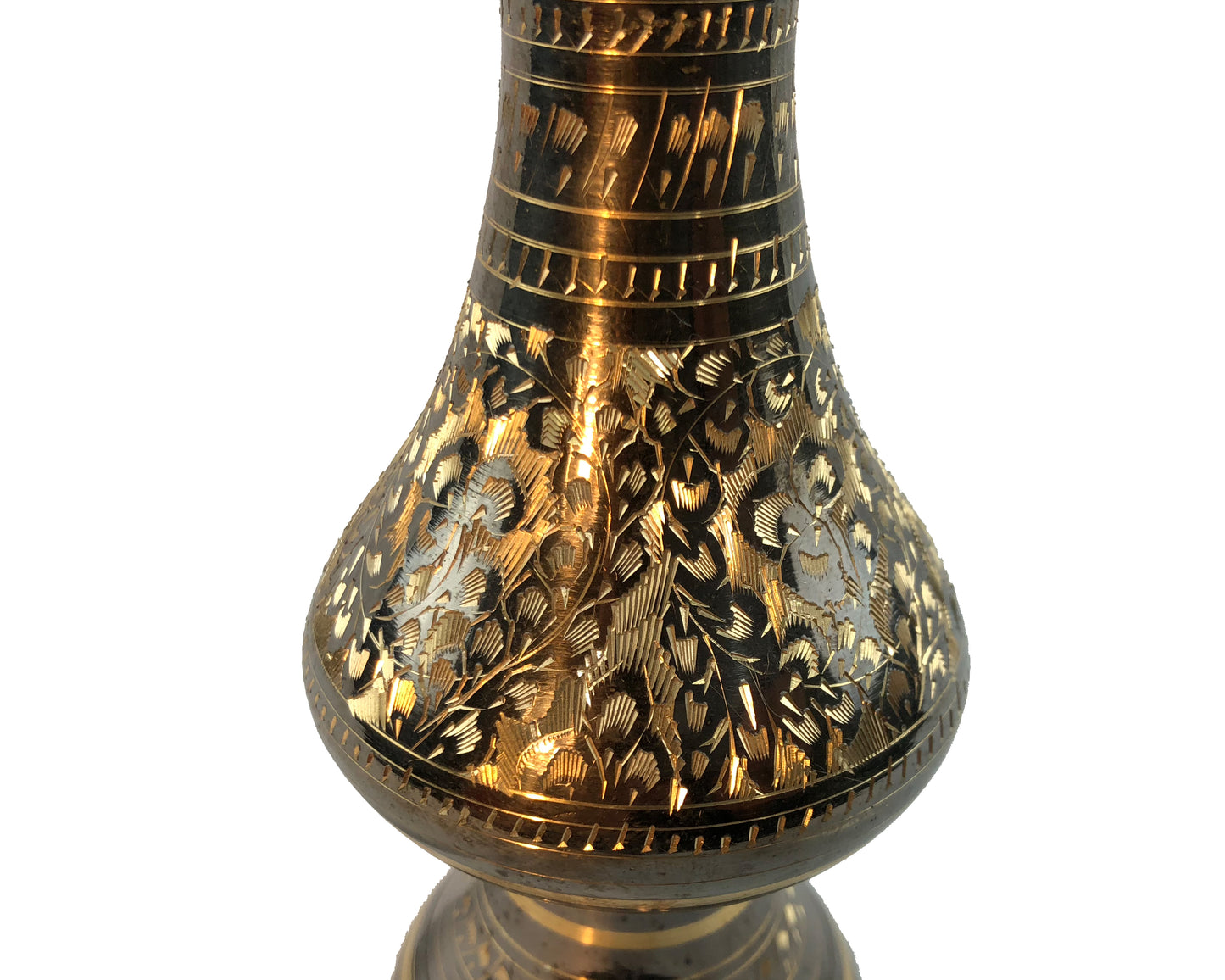 Natural Geo Brass Elegant Black/Gold 8" Table Vase