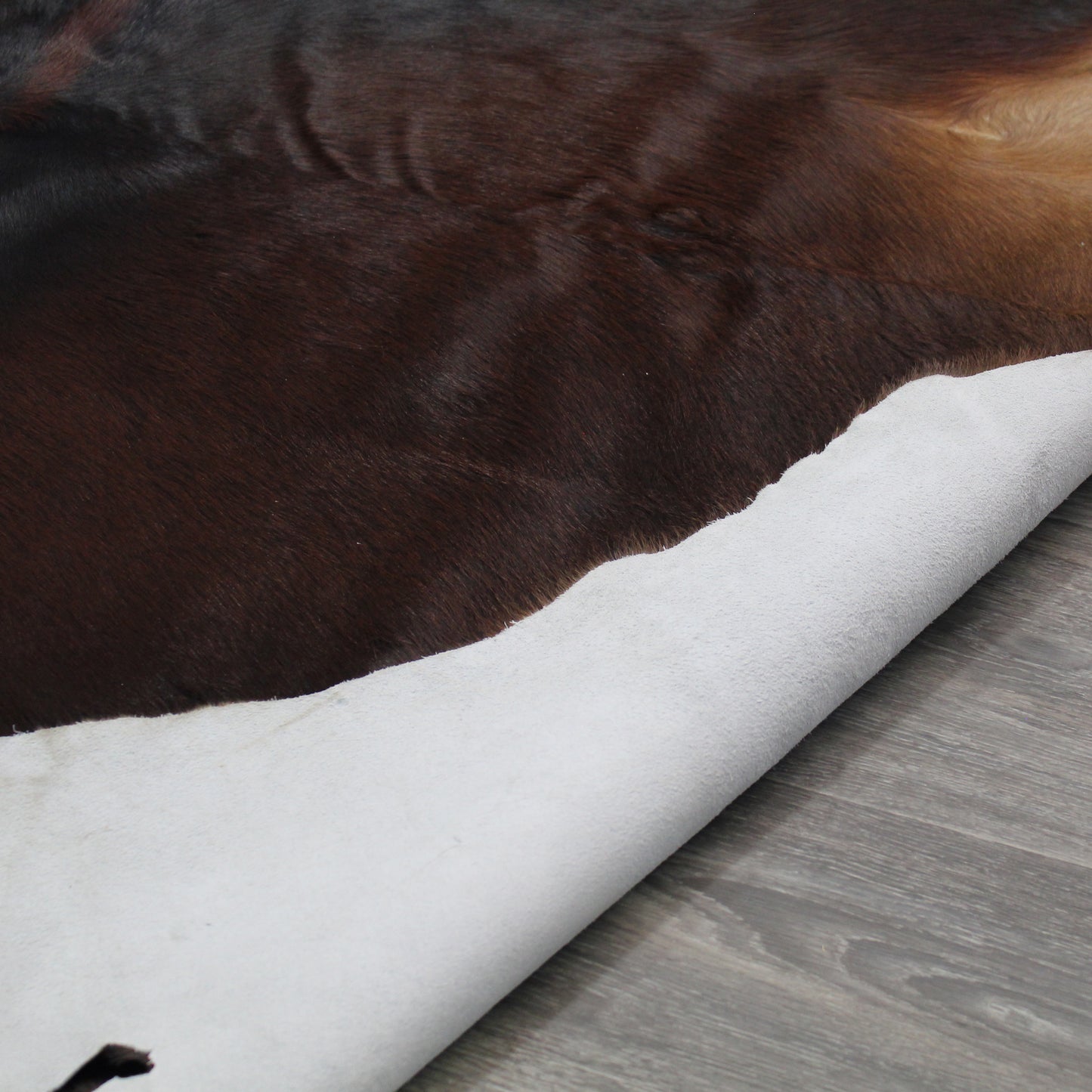 Natural Geo Dark Brown/Brown Cowhide Animal Area Rug 5' 5" x 5' 10"