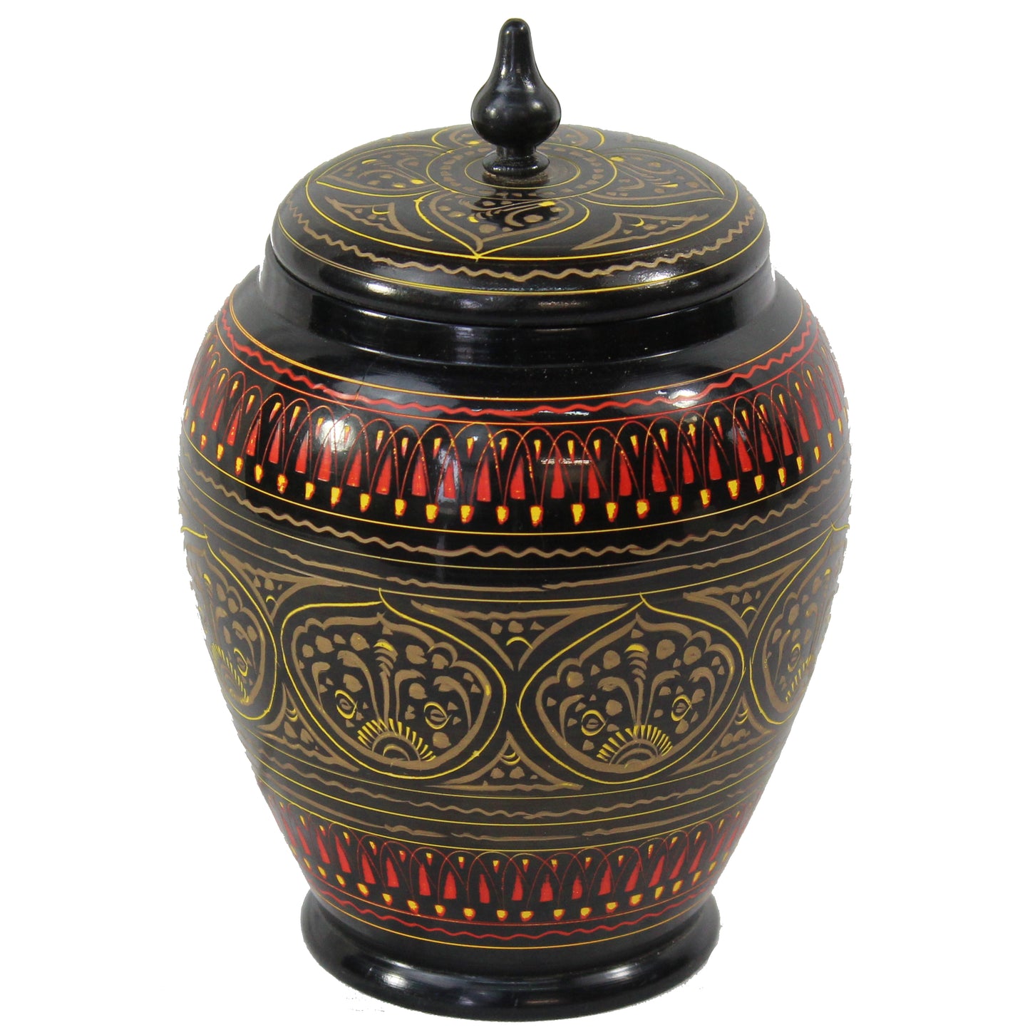 Natural Geo Black/Gold 7" Rosewood Jar