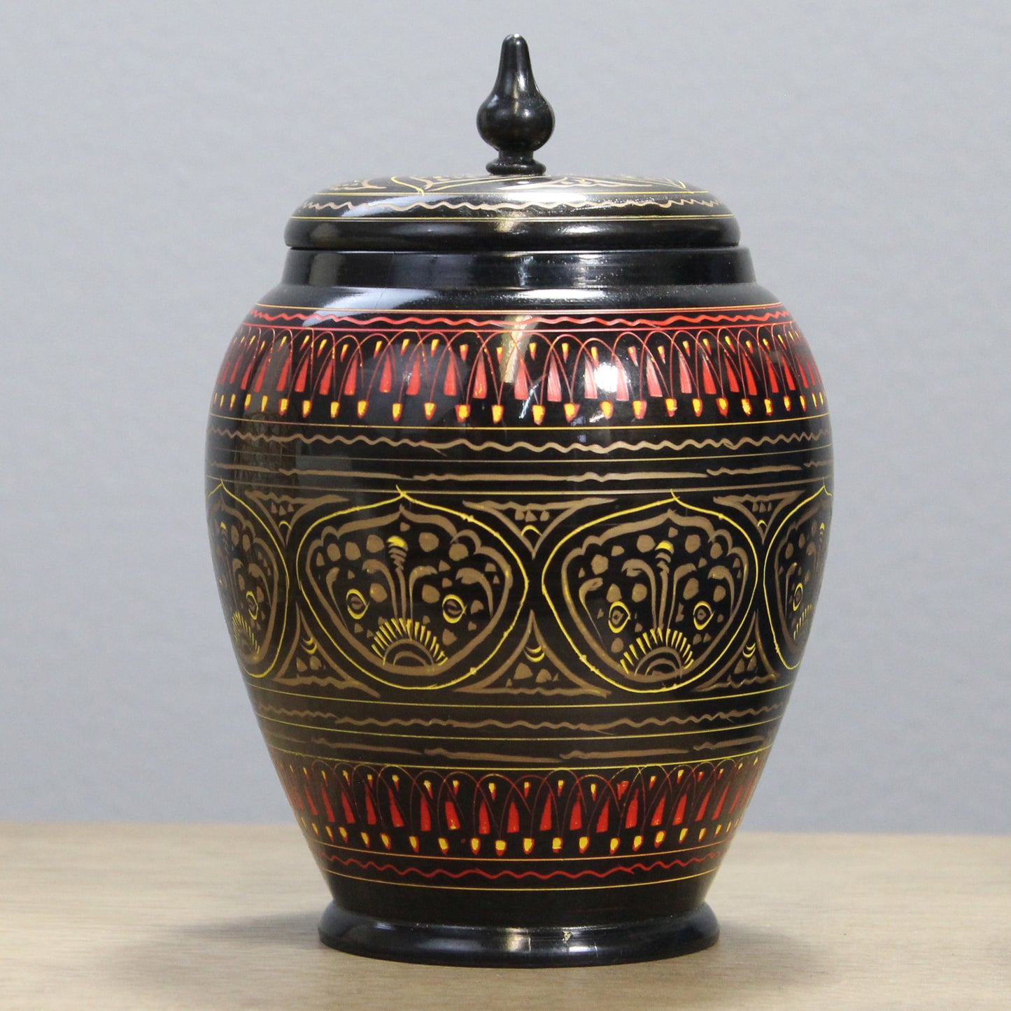Natural Geo Black/Gold 7" Rosewood Jar