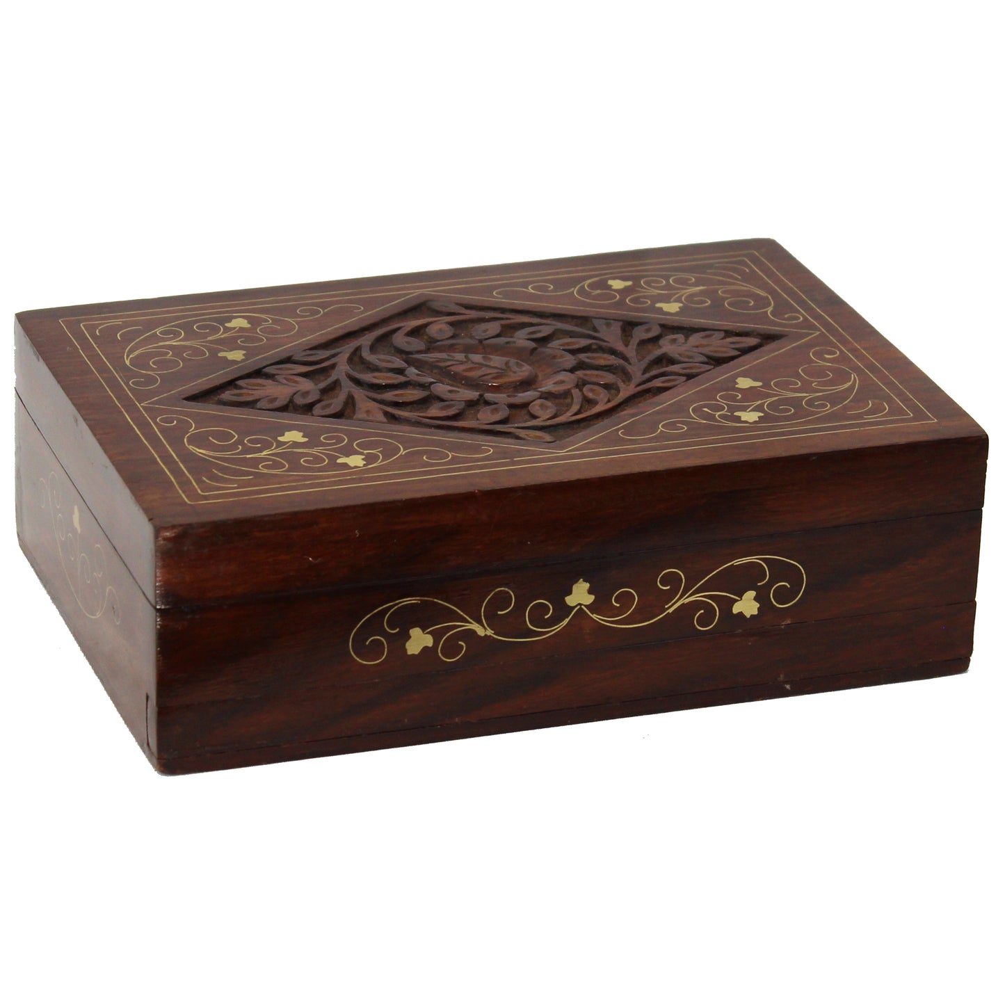Natural Geo Handmade Rosewood Diamond Wooden Decorative Box