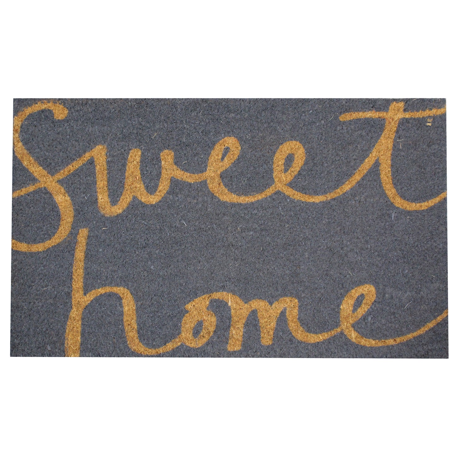 Natural Geo Island Sweet Home Gray/Beige Natural Coir Door Mat 18 x 30"