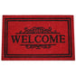 Natural Geo Island Bordered Welcome Red/Black Natural Coir Door Mat 20 x 31"