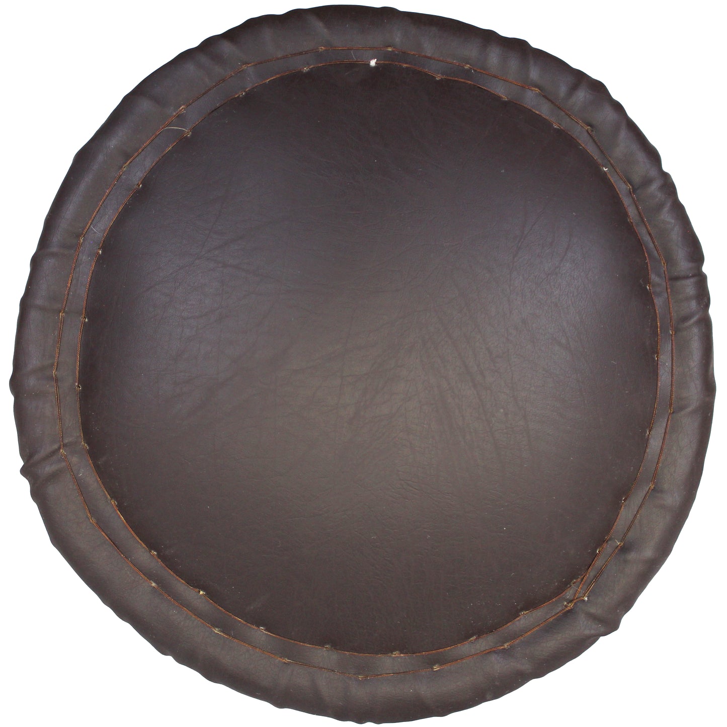 Natural Geo Moray Faux Leather/Reed Decorative Cushioned Accent Stool