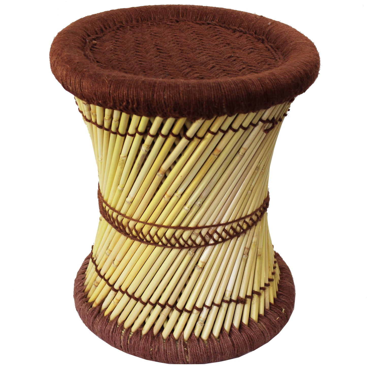 Natural Geo Moray Decorative Handwoven Jute Accent Stool (Set of 2)