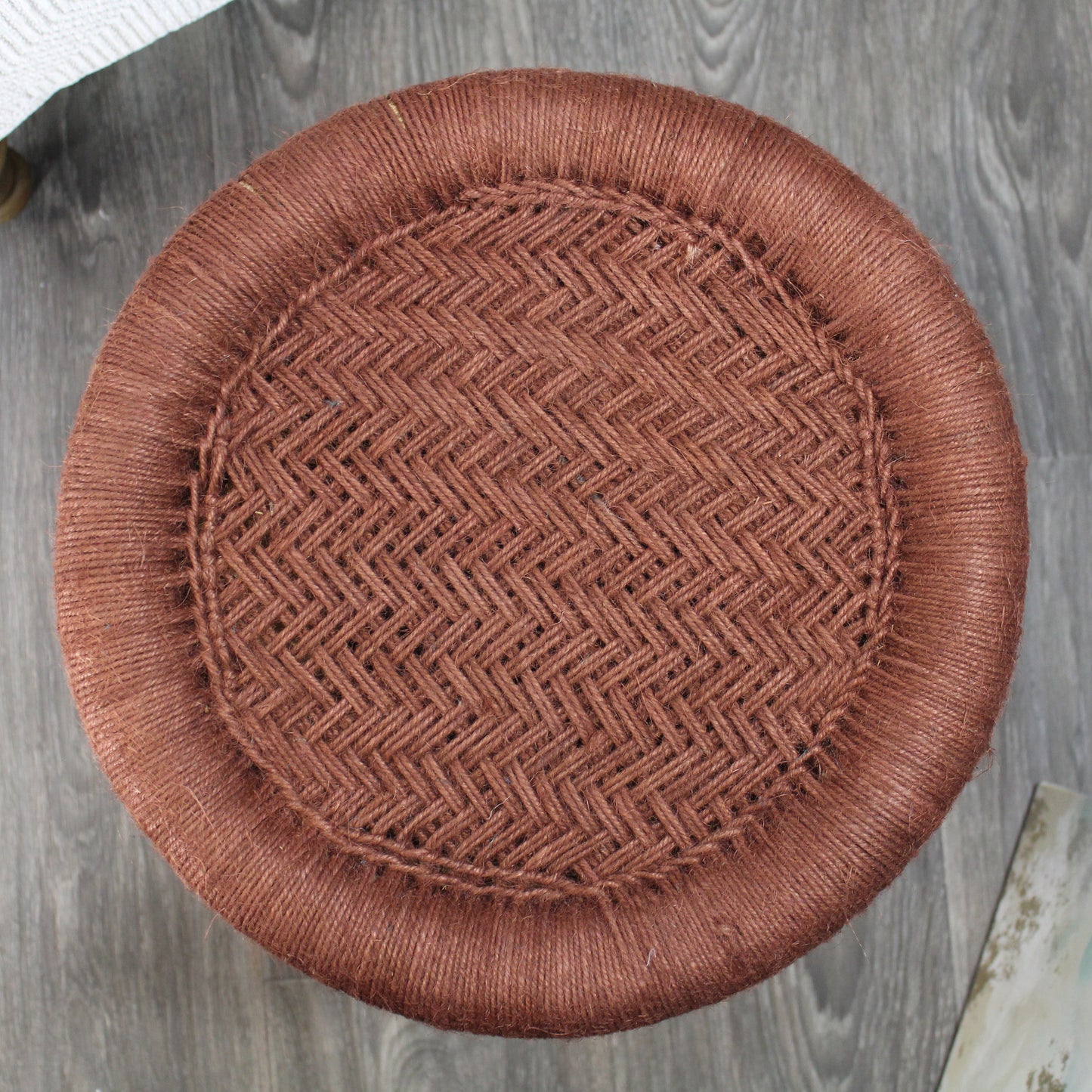 Natural Geo Moray Decorative Handwoven Jute Accent Stool (Set of 2)