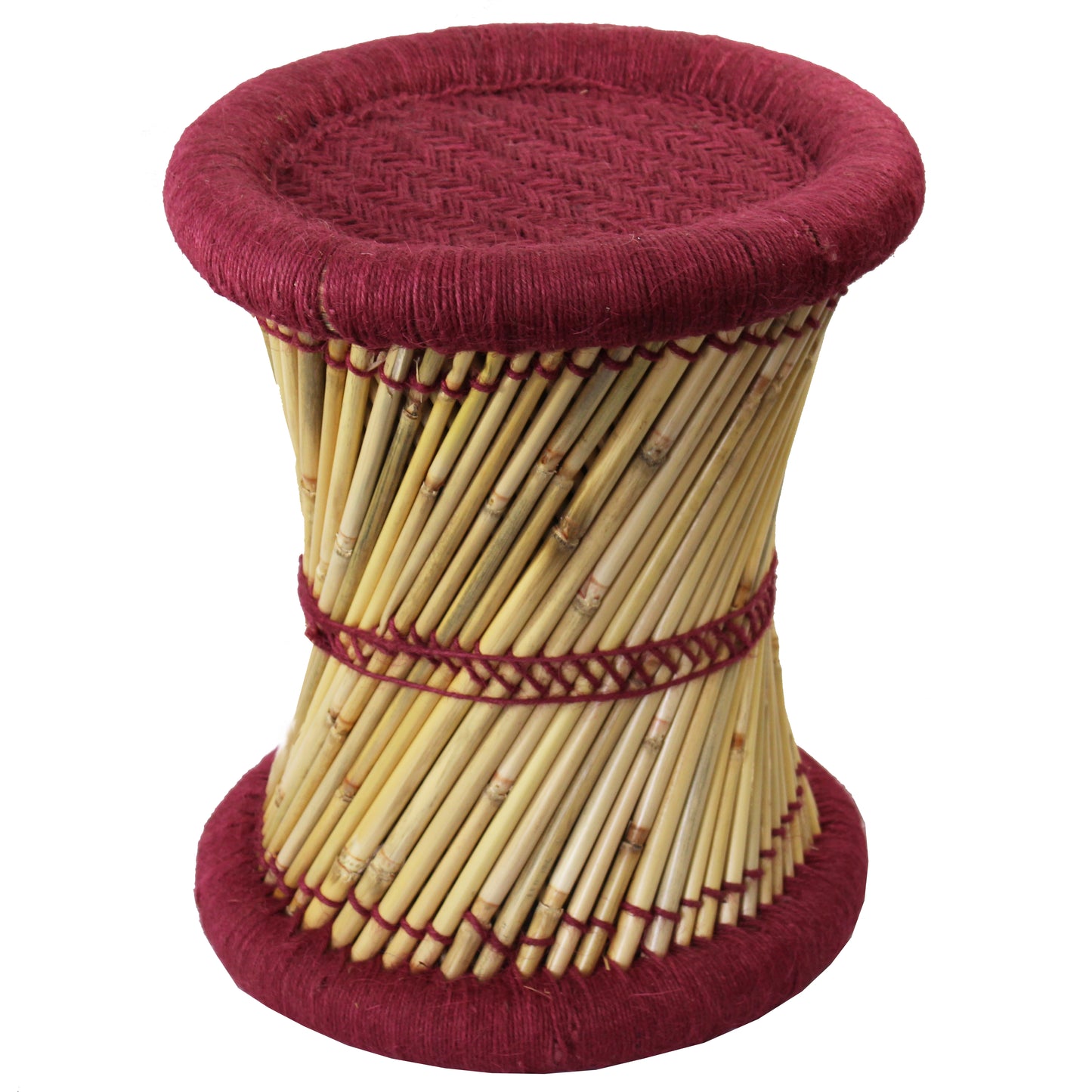 Natural Geo Moray Decorative Handwoven Jute Accent Stool (Set of 2)