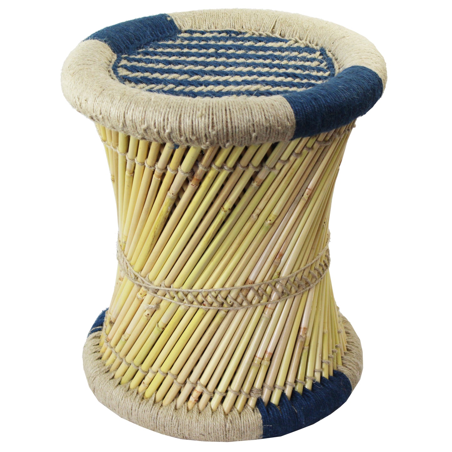 Natural Geo Moray Decorative Handwoven Jute Accent Stool (Set of 2)