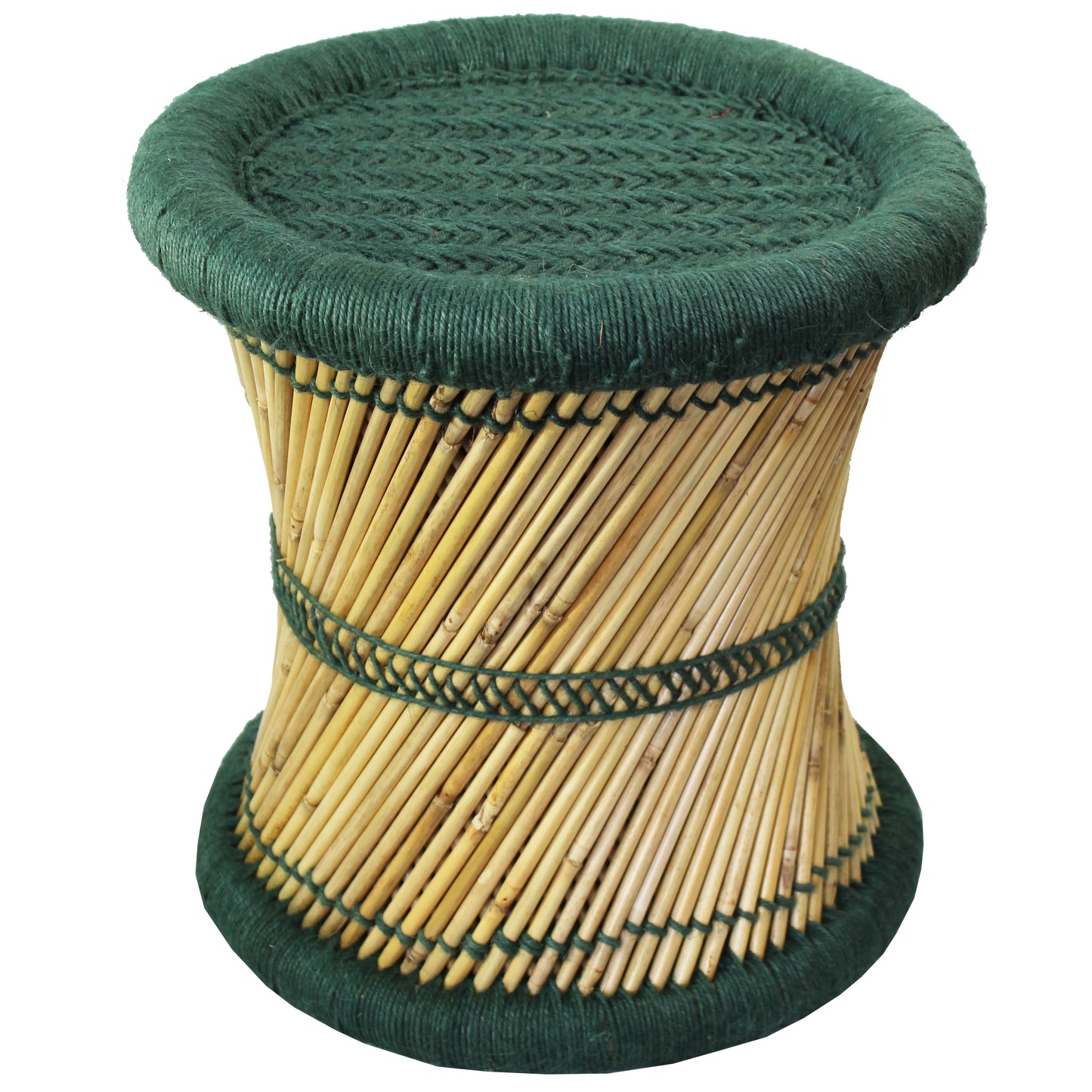 Natural Geo Moray Decorative Handwoven Jute Accent Stool (Set of 2)