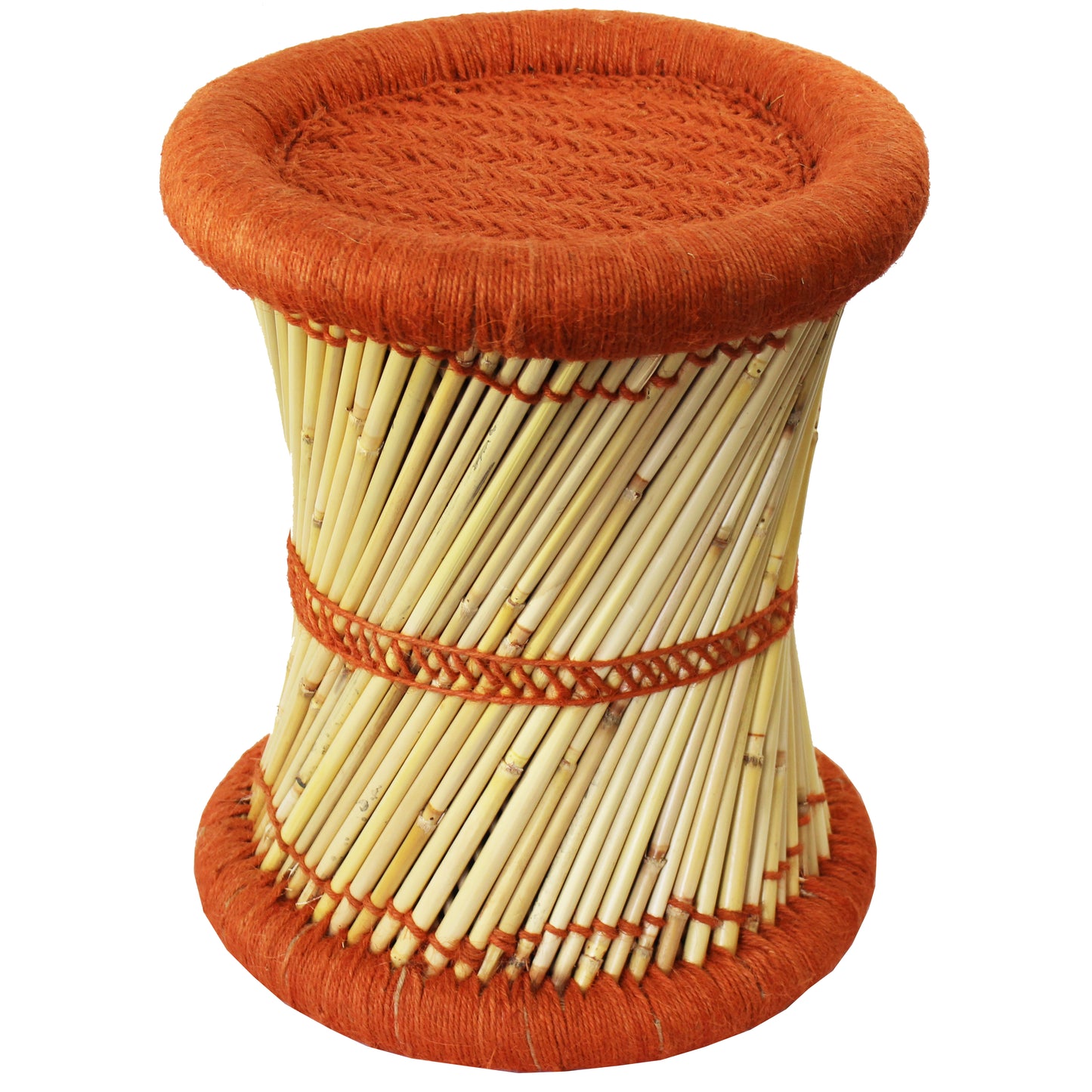 Natural Geo Moray Decorative Handwoven Jute Accent Stool (Set of 2)