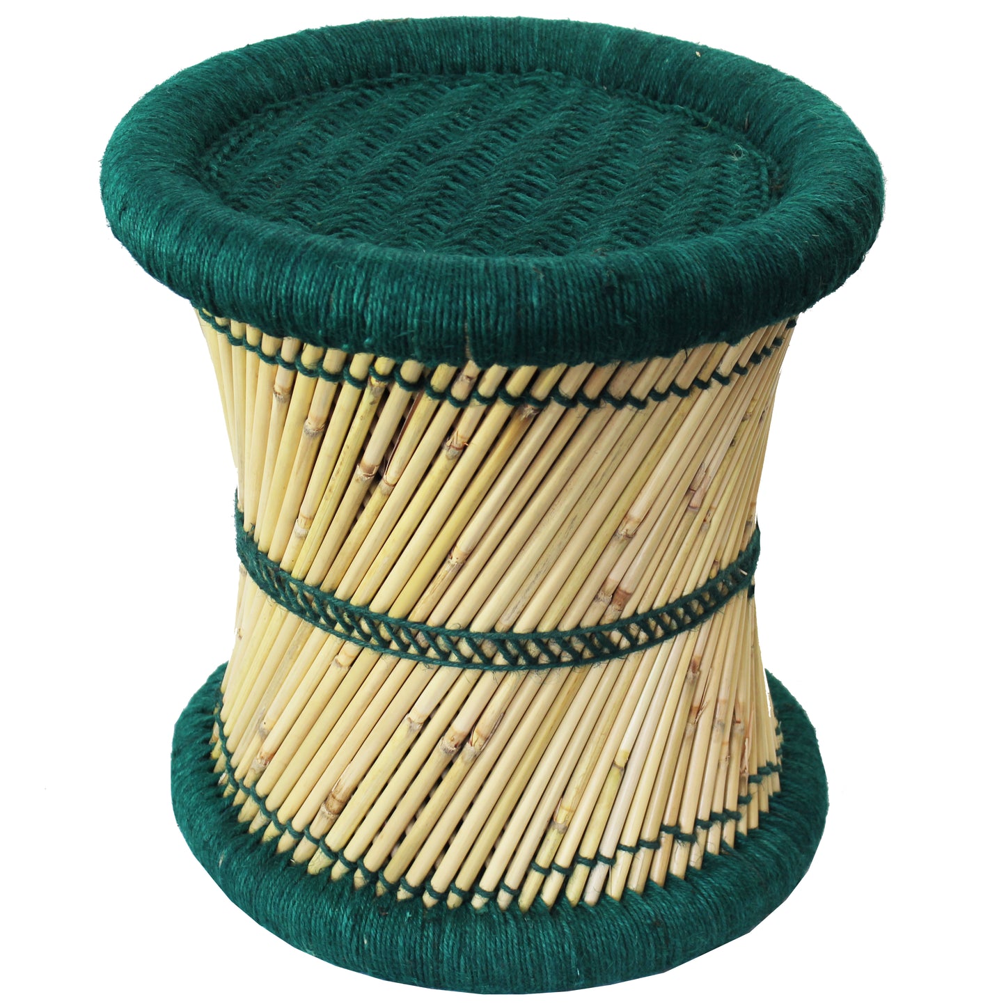 Natural Geo Moray Decorative Handwoven Jute Accent Stool (Set of 2)