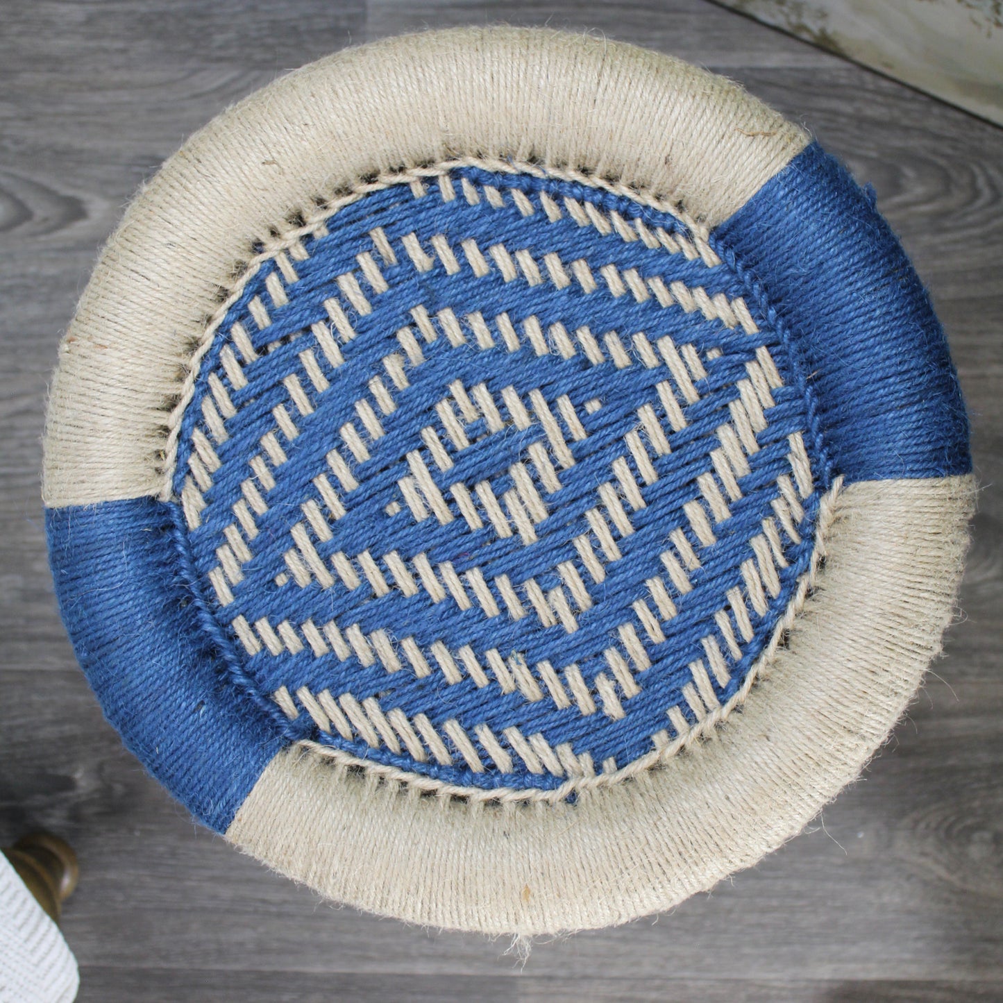 Natural Geo Moray Decorative Handwoven Jute Accent Stool (Set of 2)