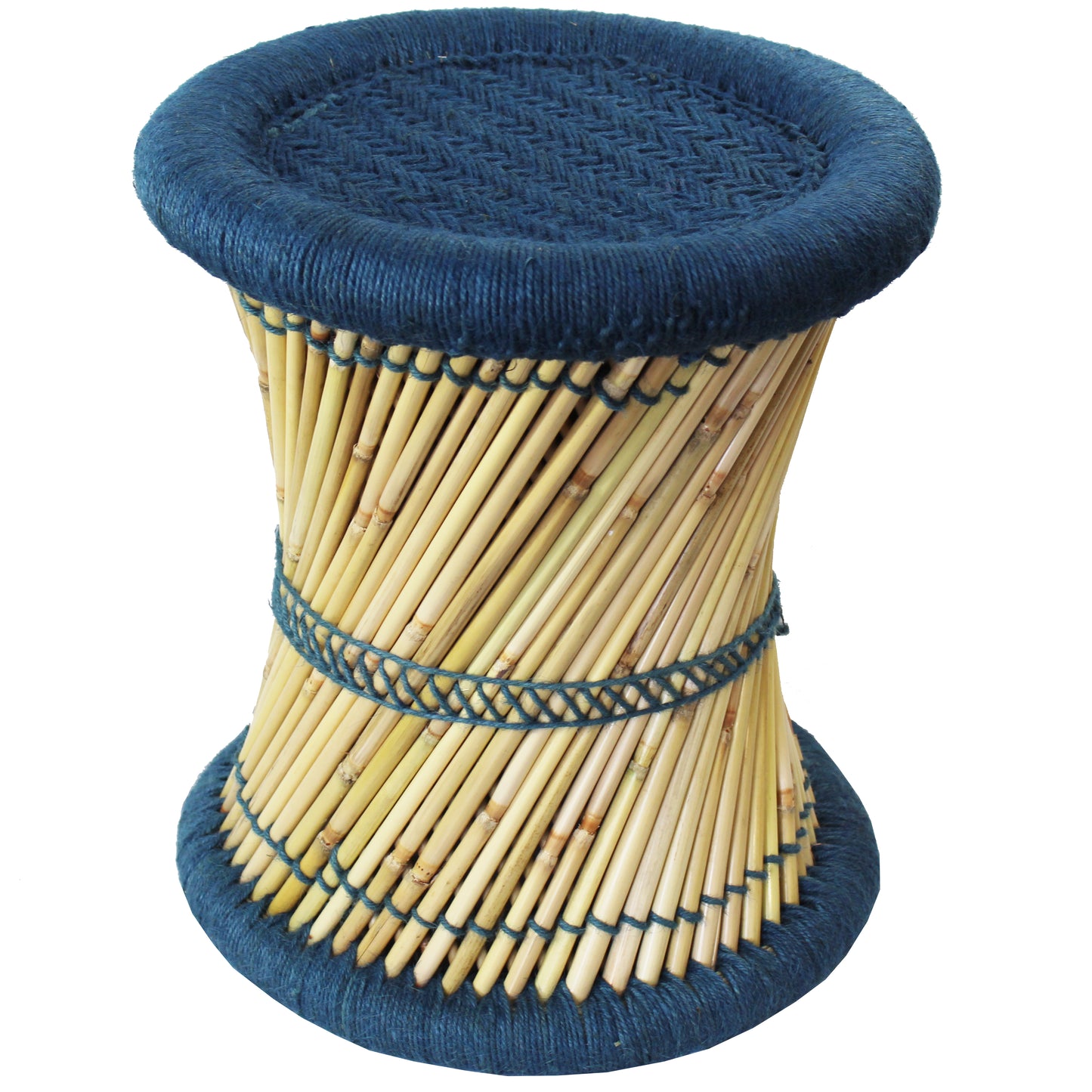 Natural Geo Moray Decorative Handwoven Jute Accent Stool (Set of 2)