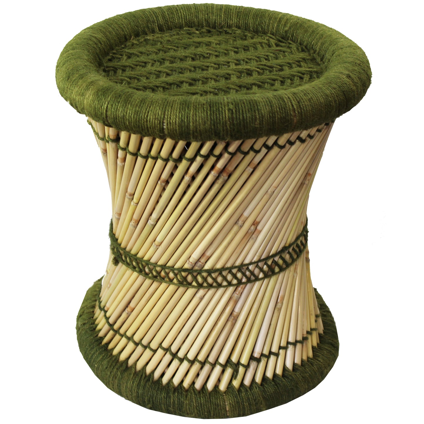 Natural Geo Moray Decorative Handwoven Jute Accent Stool (Set of 2)