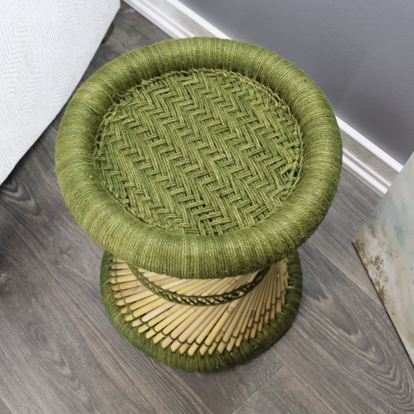 Natural Geo Moray Decorative Handwoven Jute Accent Stool (Set of 2)