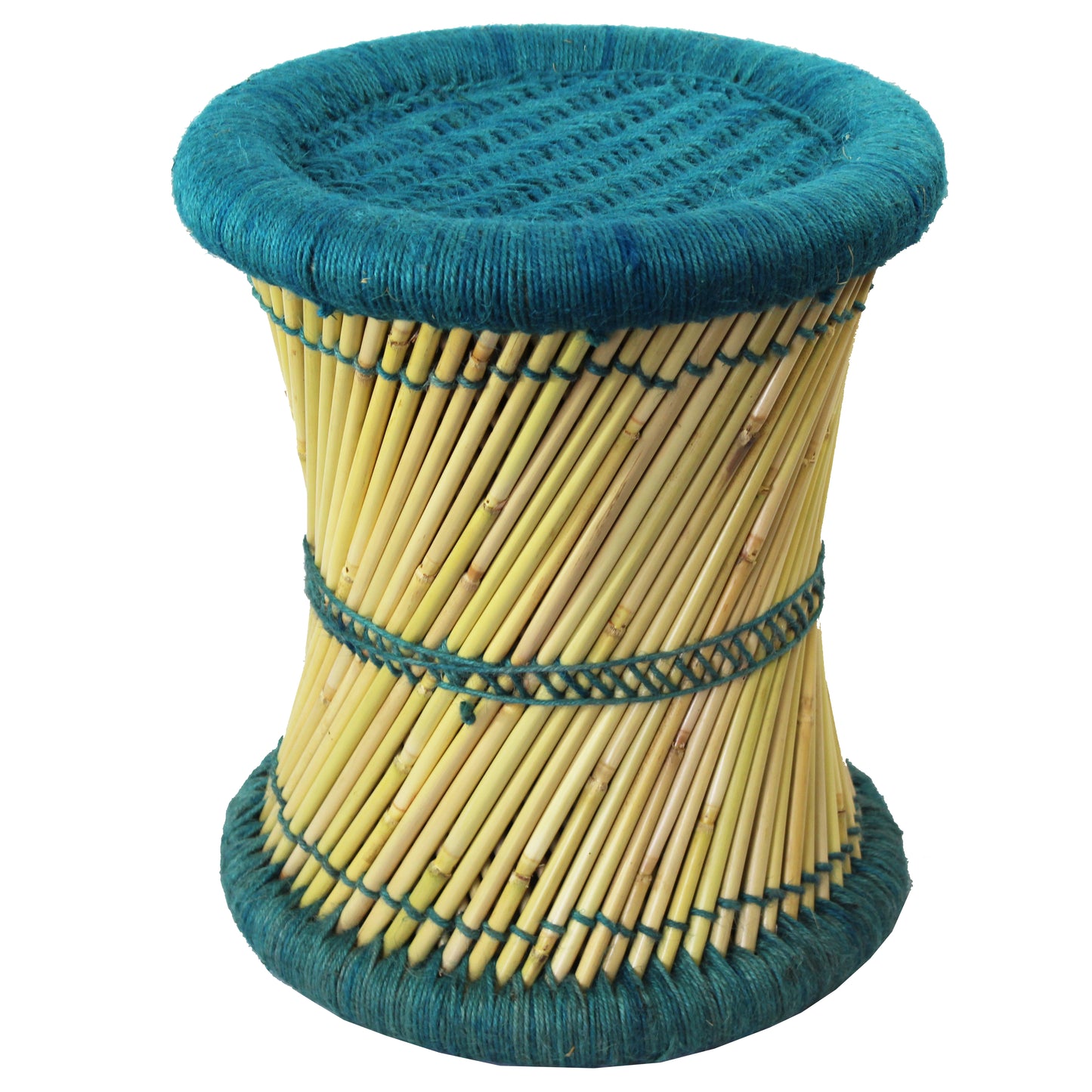 Natural Geo Moray Decorative Handwoven Jute Accent Stool (Set of 2)