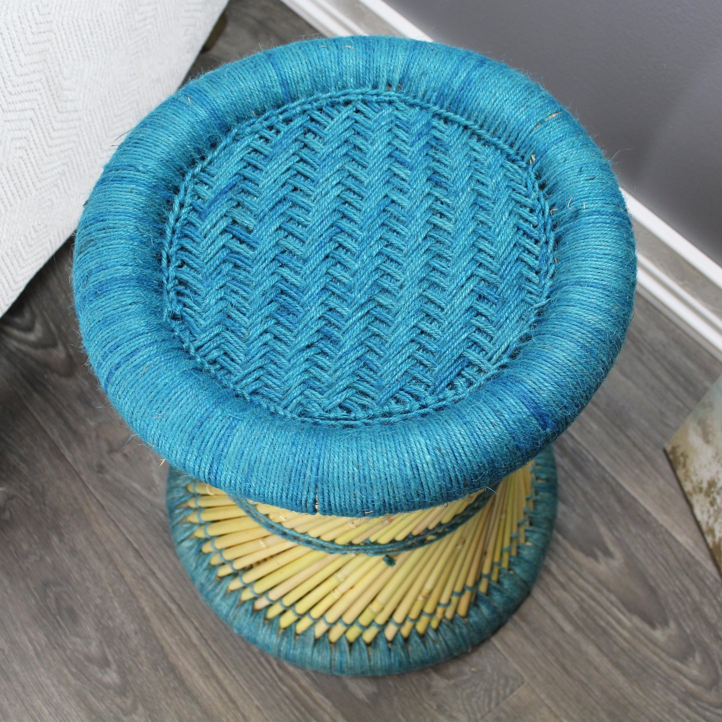 Natural Geo Moray Decorative Handwoven Jute Accent Stool (Set of 2)