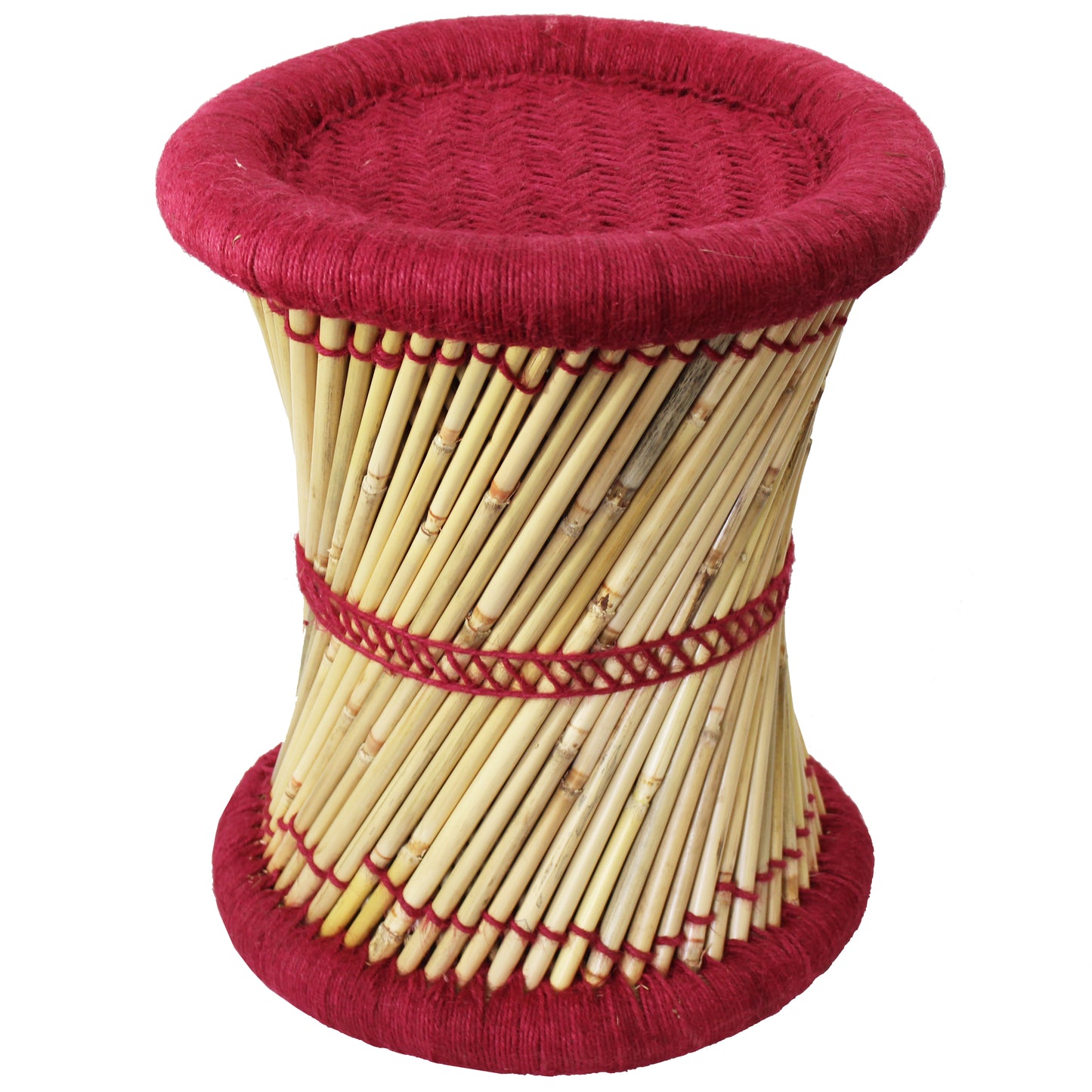 Natural Geo Moray Decorative Handwoven Jute Accent Stool (Set of 2)