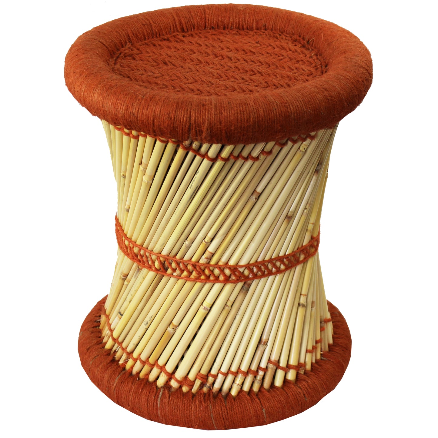 Natural Geo Moray Decorative Handwoven Jute Accent Stool (Set of 2)