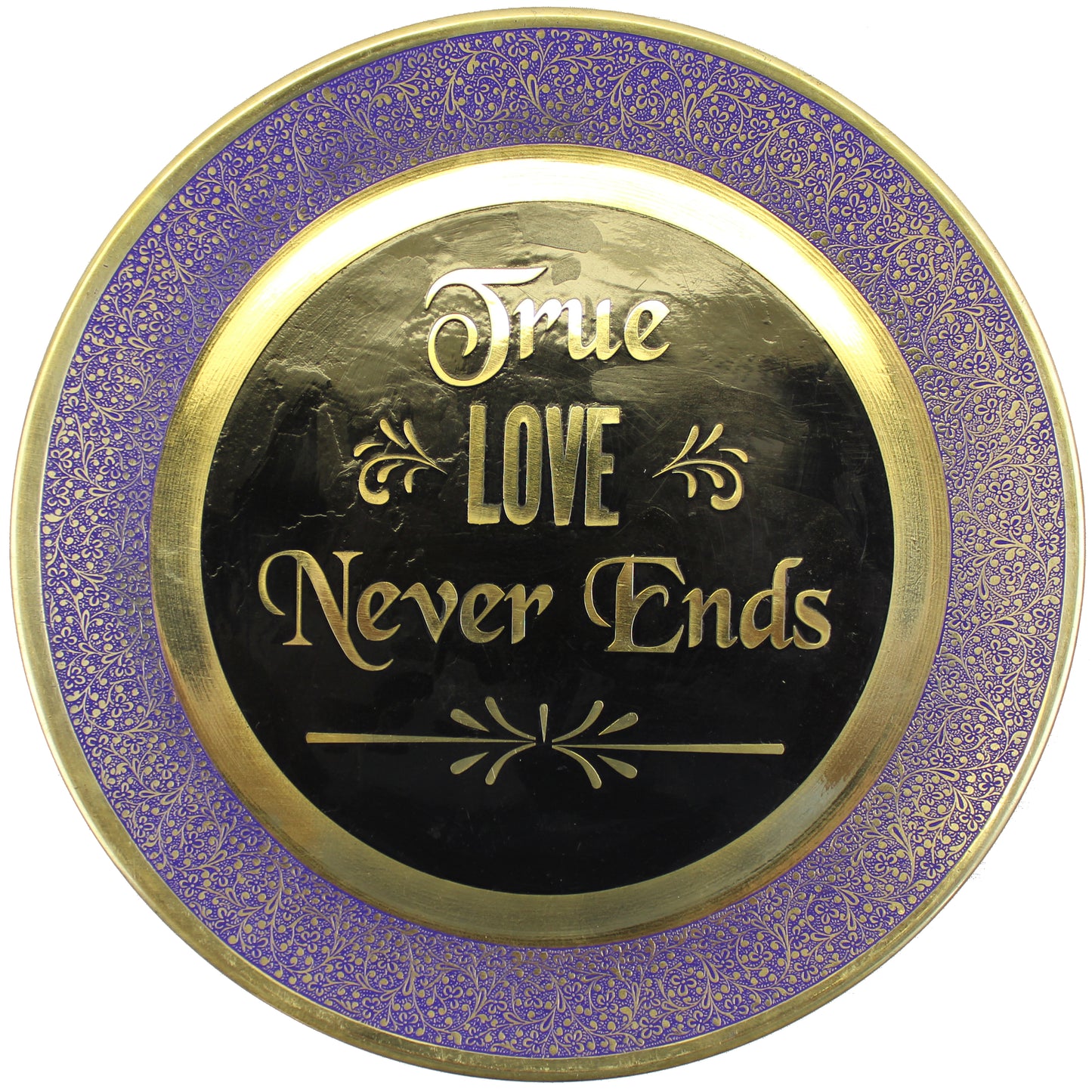 Natural Geo True Love Never Ends Decorative Wall Hanging Brass Accent Plate