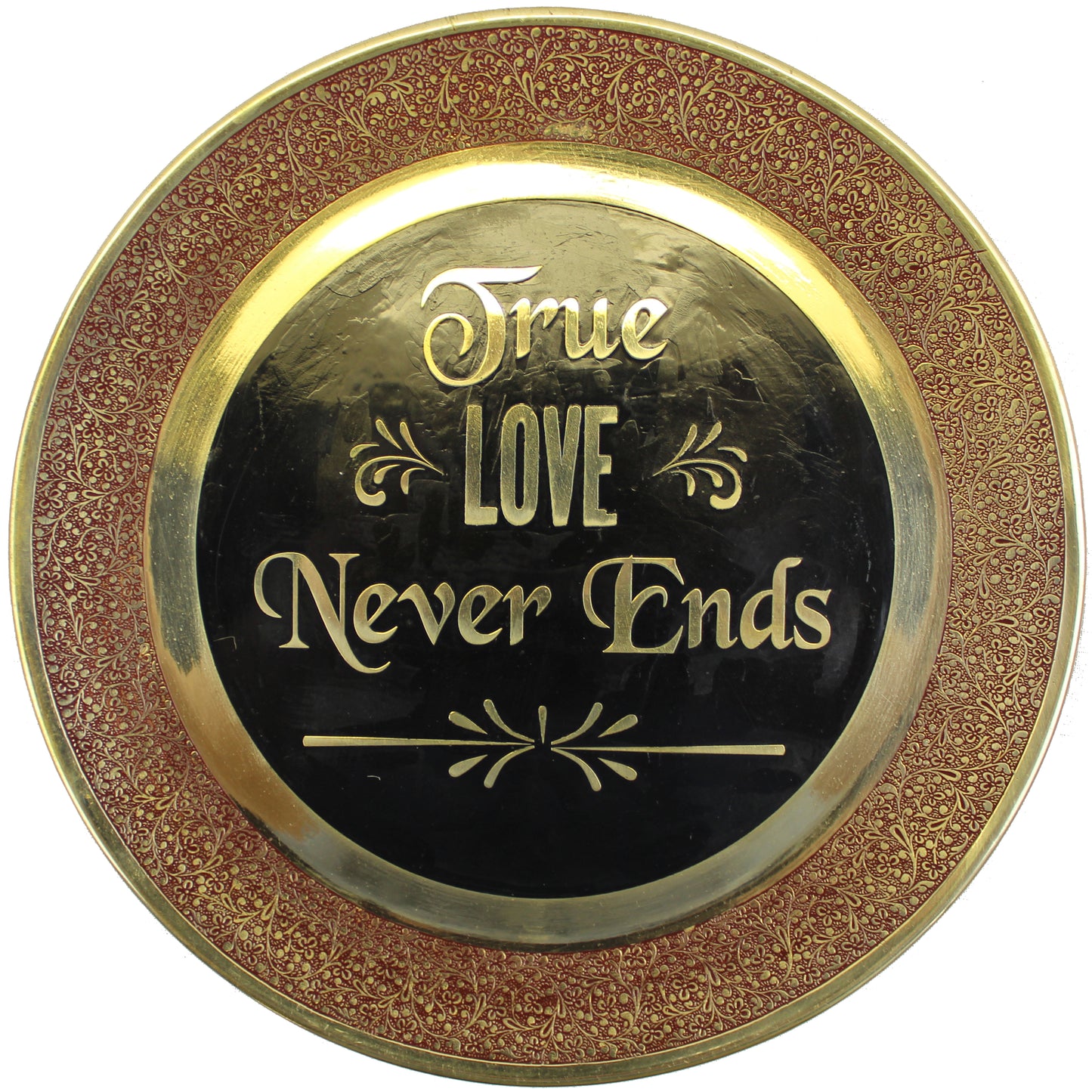 Natural Geo True Love Never Ends Decorative Wall Hanging Brass Accent Plate