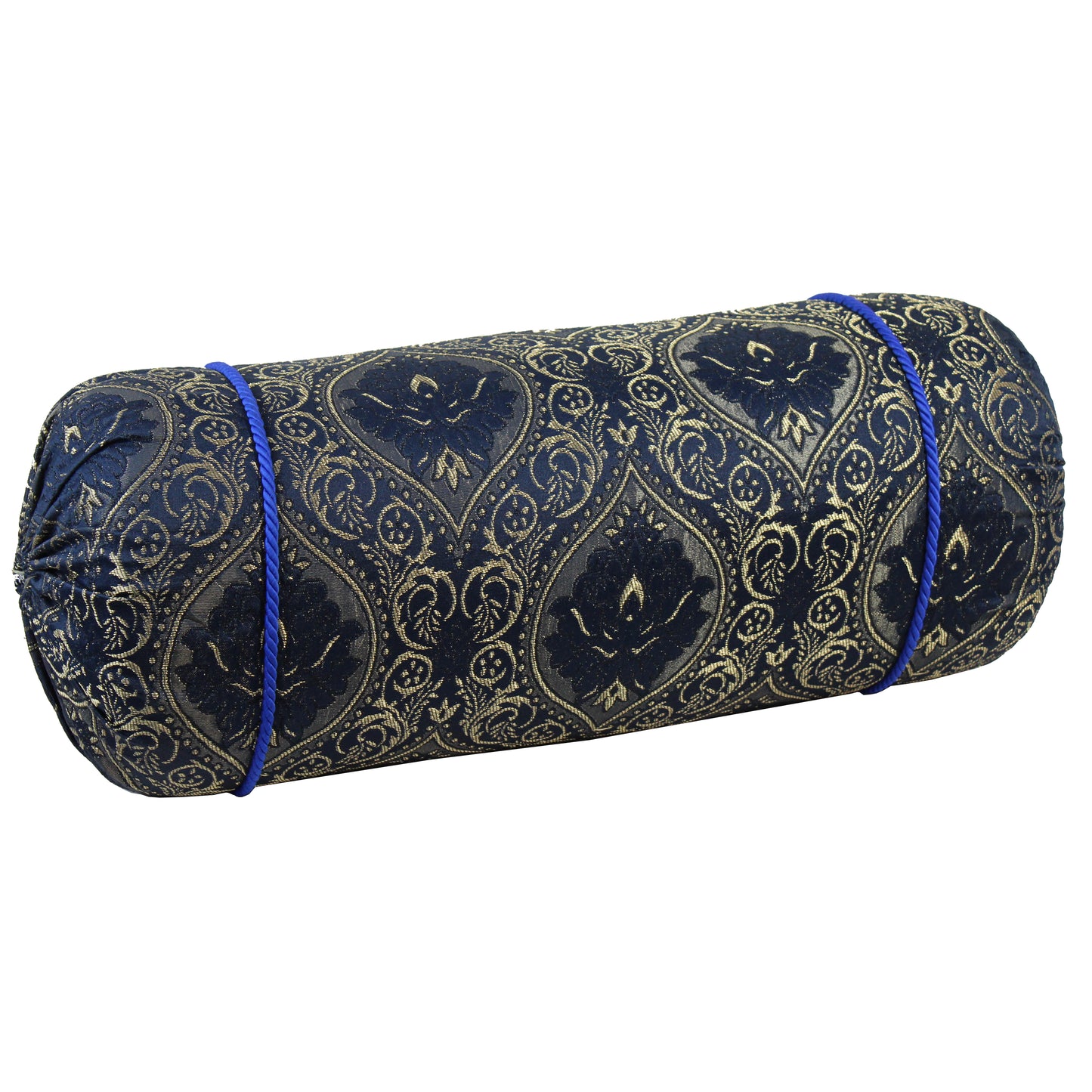 Natural Geo Blue/Gold Gao Takiya Bolster Pillow (Set of 2)