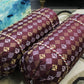Natural Geo Purple/Gold Gao Takiya Bolster Pillow (Set of 2)