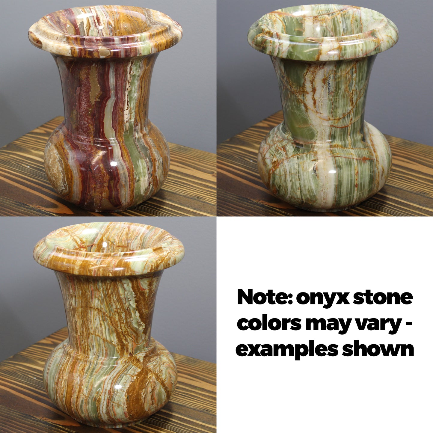 Natural Geo Multicolored Decorative Handcrafted 10" Onyx Flower Pot