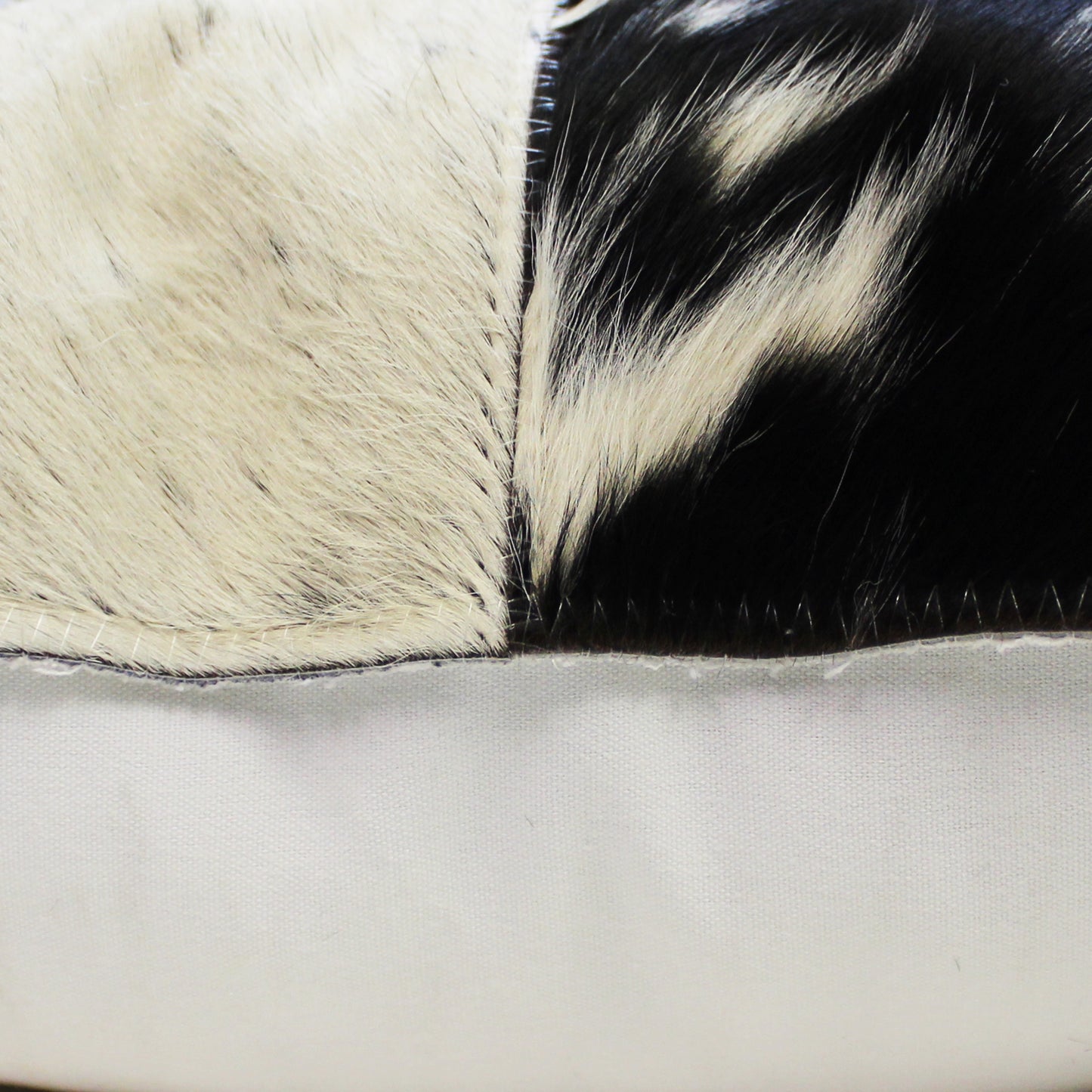 Natural Geo Herd Cowhide Black/Brown/White Square Decorative Throw Pillow