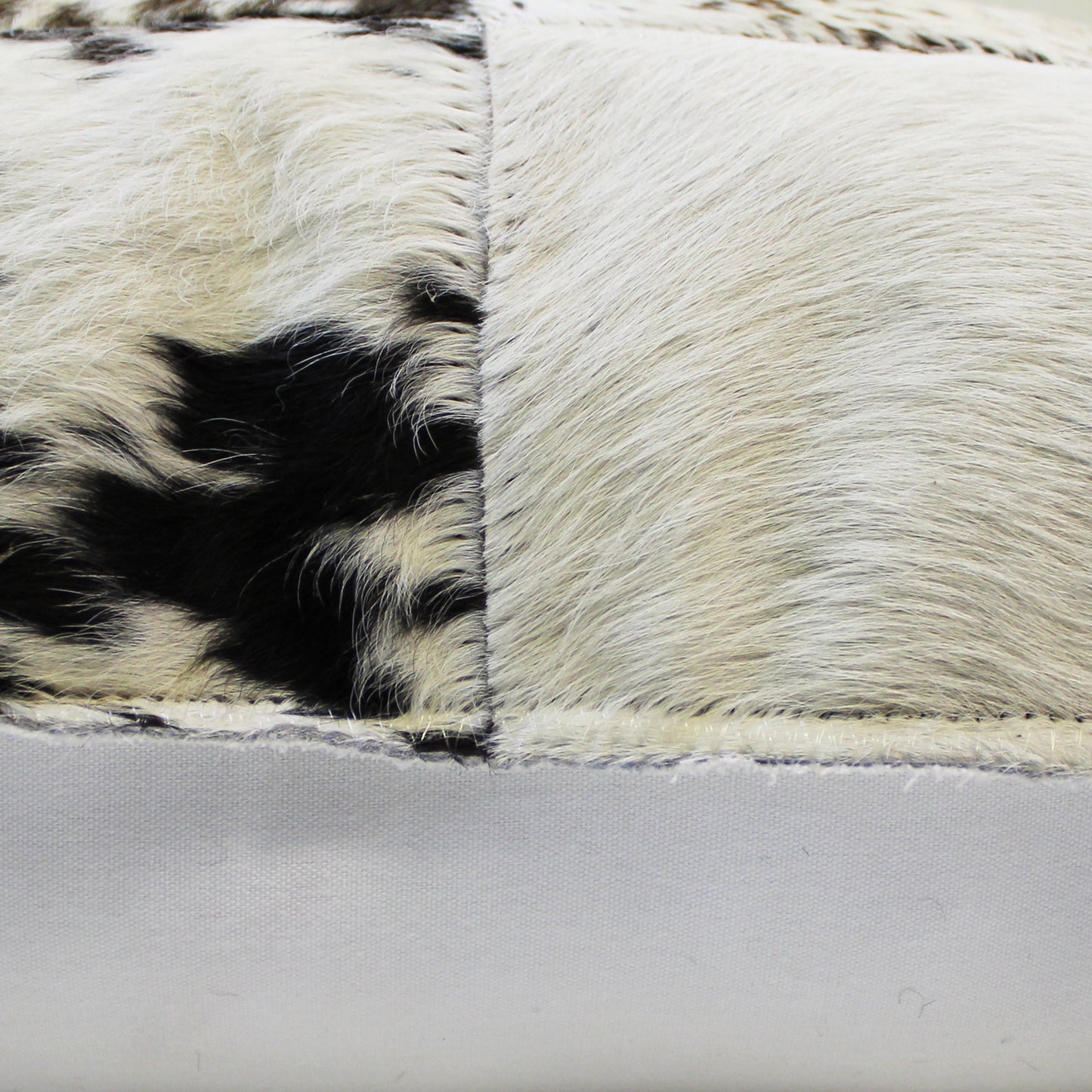 Natural Geo Herd Cowhide Black/Brown/White Square Decorative Throw Pillow