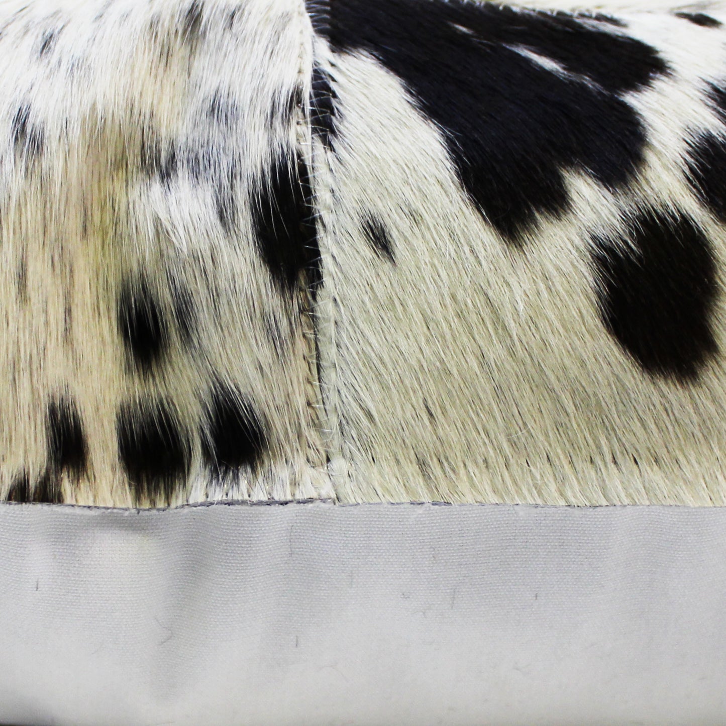 Natural Geo Herd Cowhide Black/Brown/White Square Decorative Throw Pillow