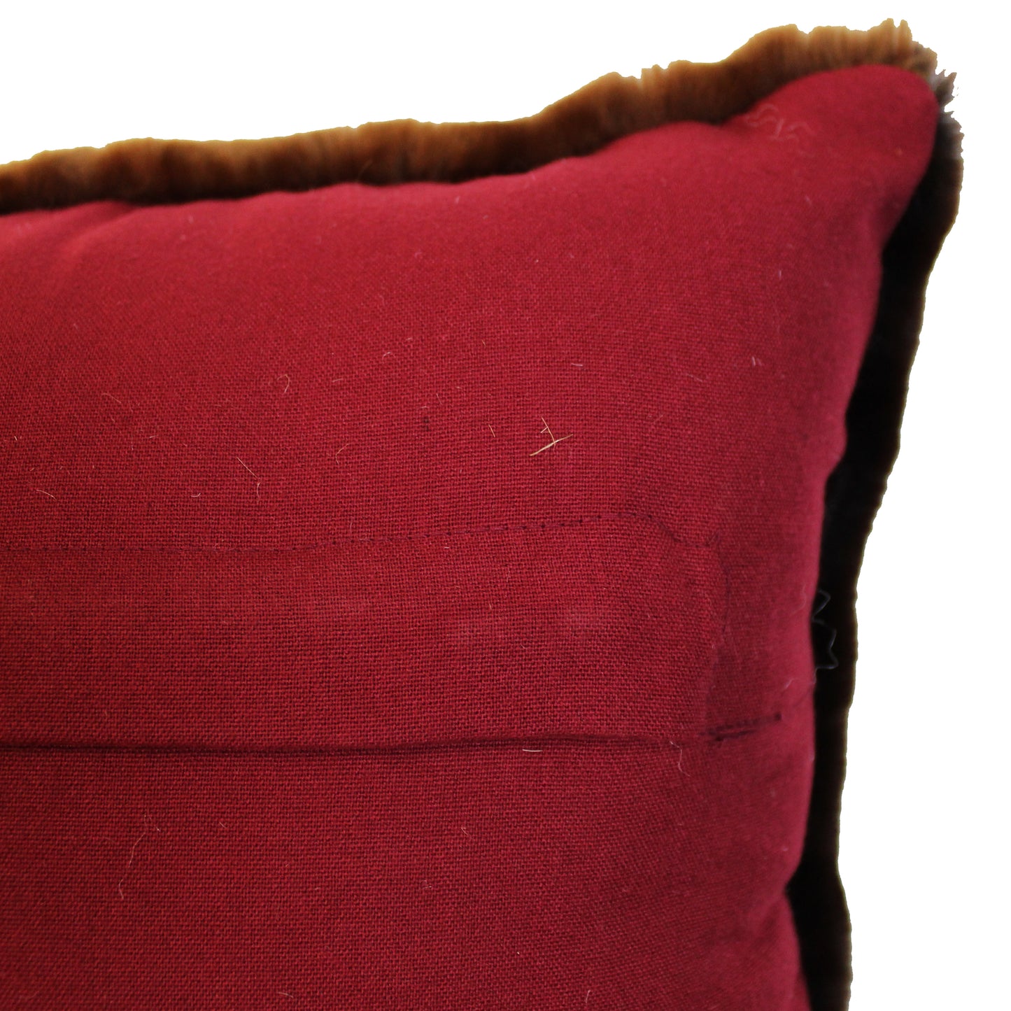 Natural Geo Flocculent Sheepskin Dark Brown Square Decorative Throw Pillow