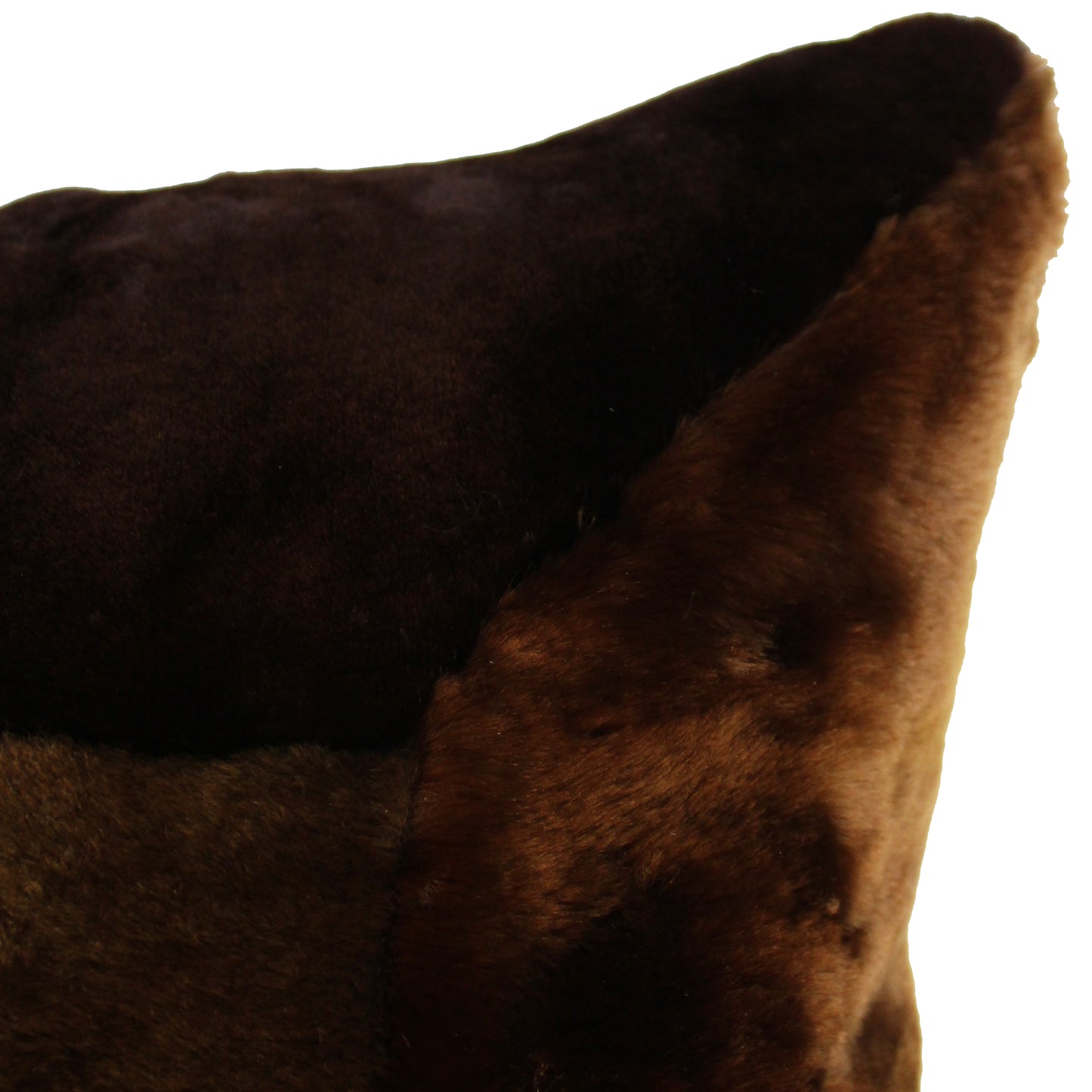 Natural Geo Flocculent Sheepskin Dark Brown Square Decorative Throw Pillow